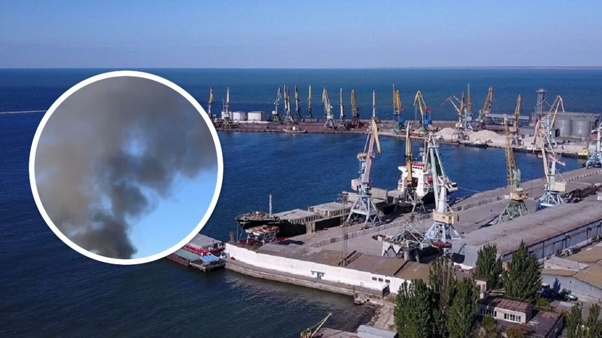 В оккупированном Бердянске – взрыв: дым окутал морской порт