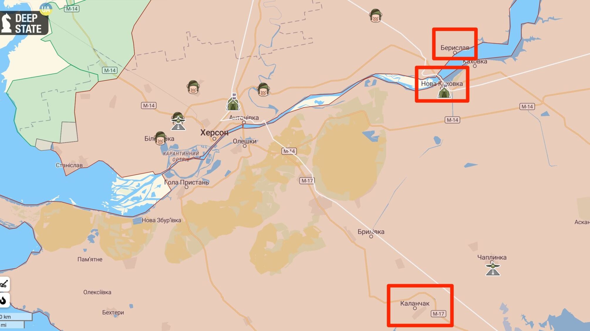 Взрывы слышали сразу в трех населенных пунктах оккупированной Херсонщины
