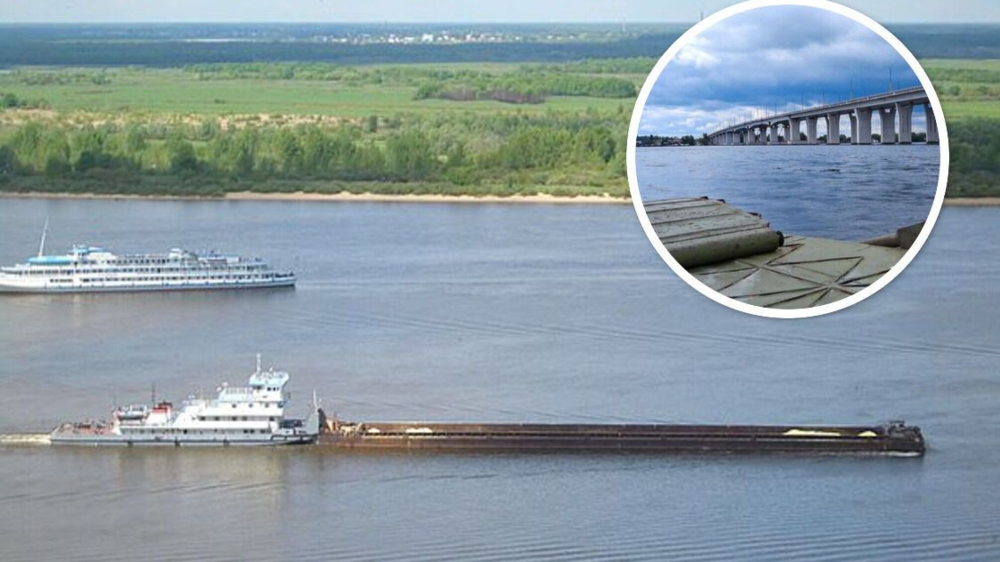 Баржа і Антонівський міст