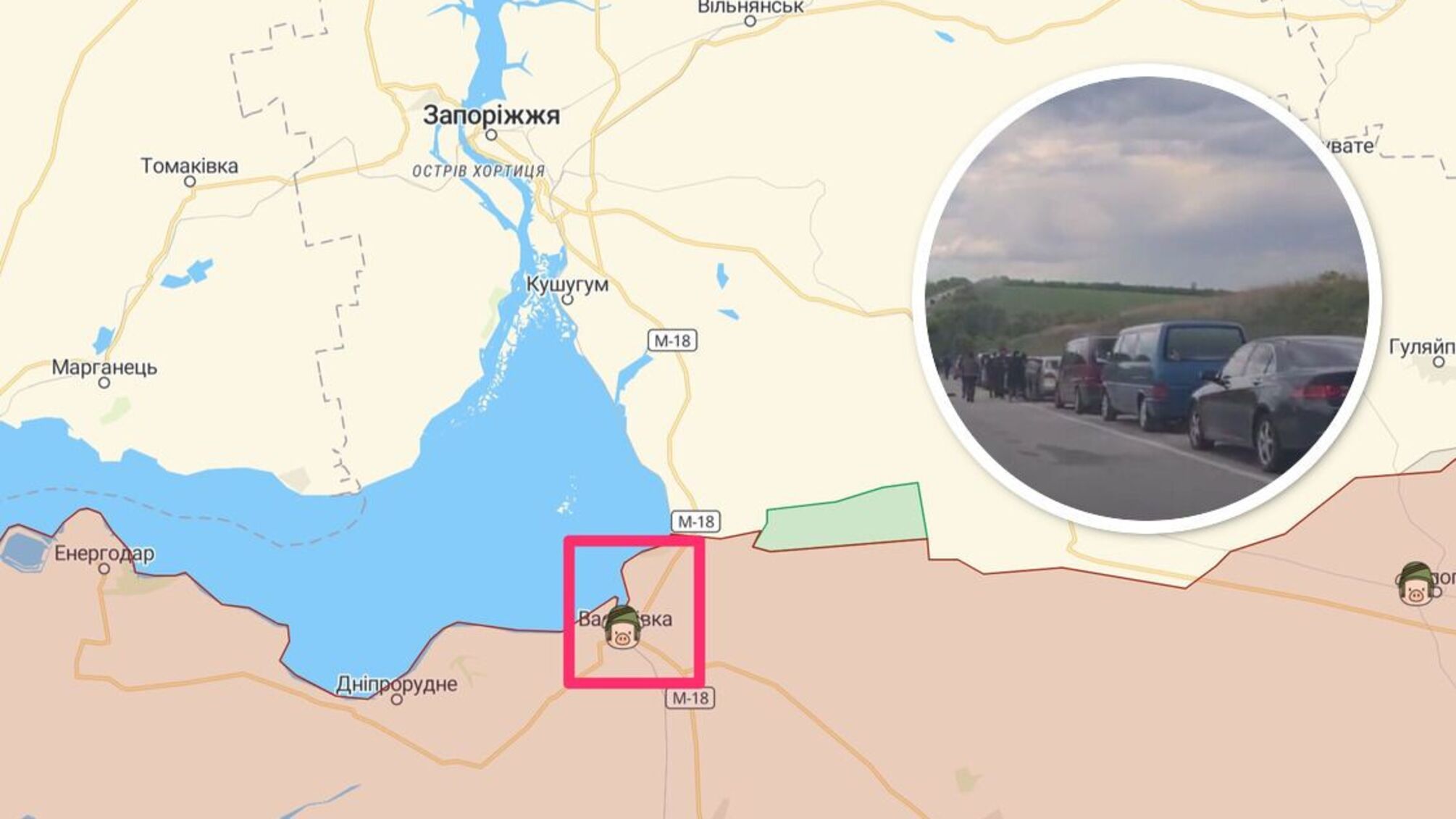 Окупанти обстріляли колону мирних авто під Василівкою