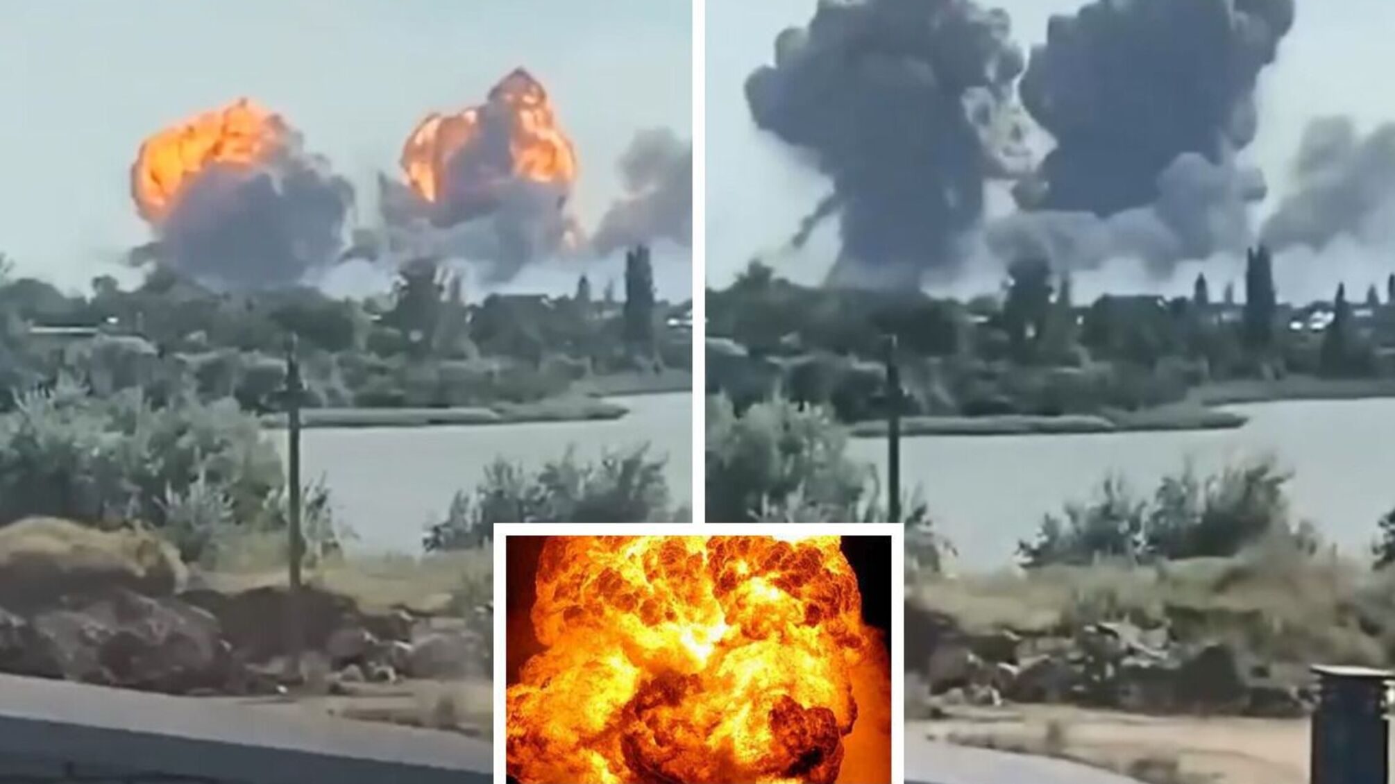 дым от взрыва в Новофедоровке