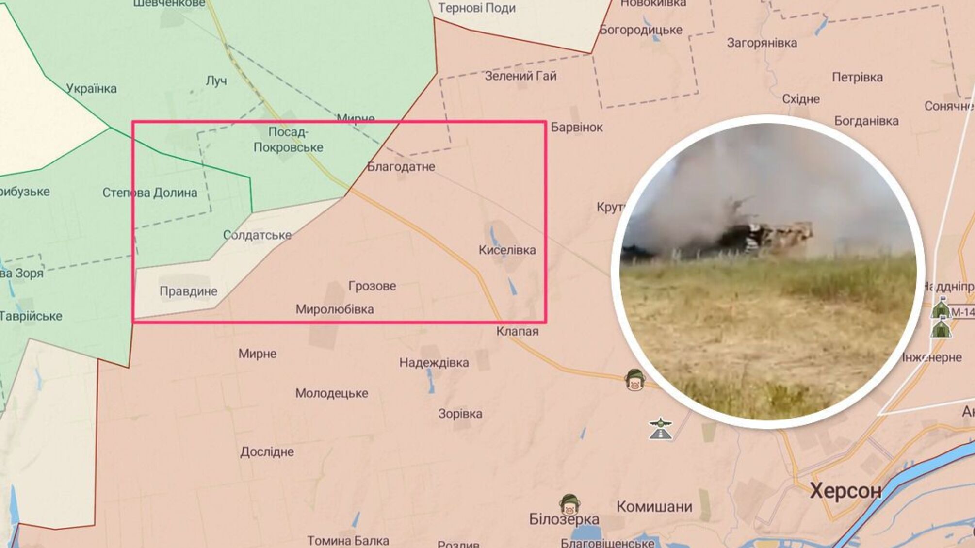 Російський танк підірвався на Херсонсько-Миколаївському напрямку