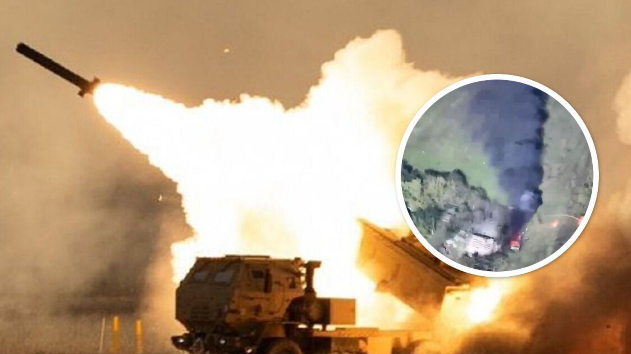 На Харківщині знищено склад БК: прилетіло дві ракети з HIMARS (відео з дрона)