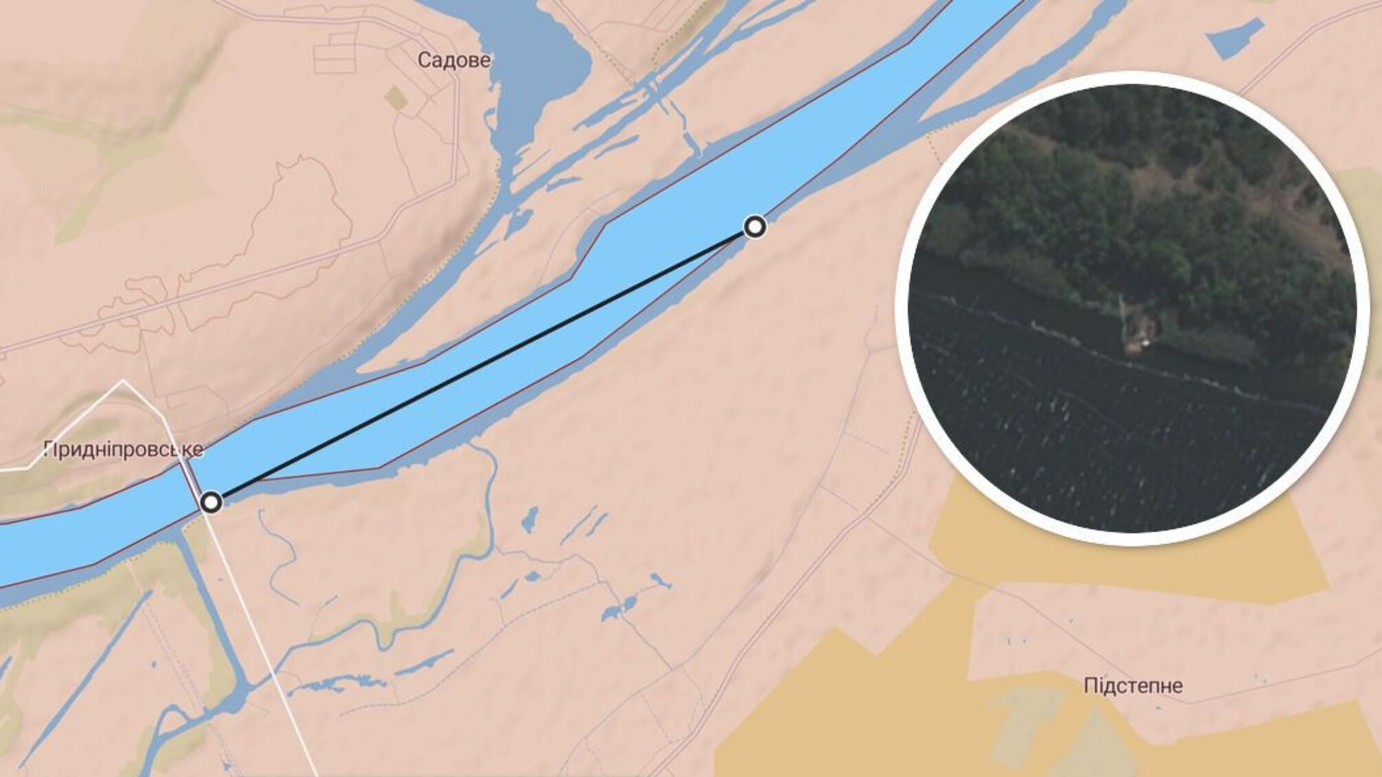 Геолокирована еще одна скрытая переправа россиян на Херсонщине