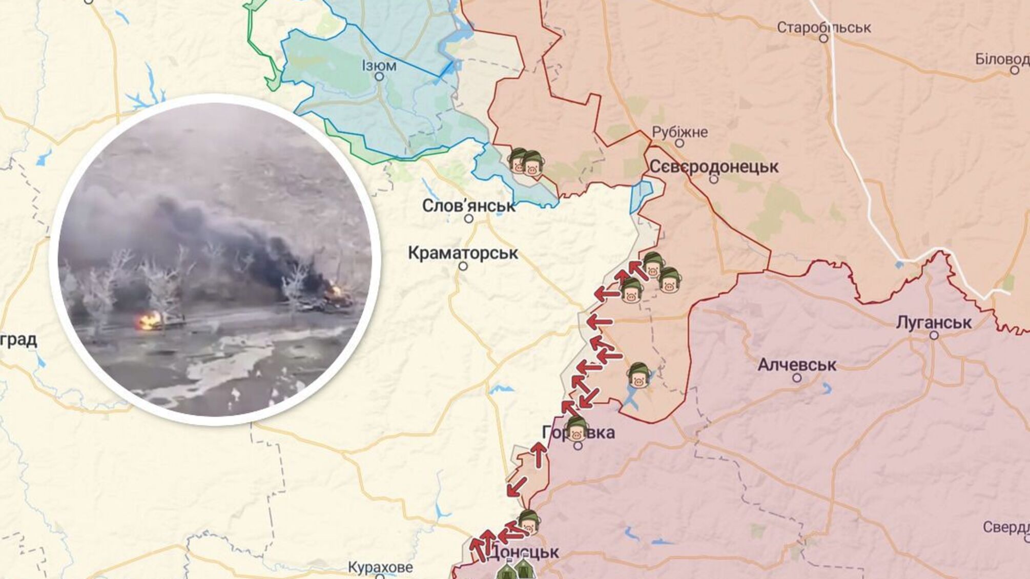 На сході України знищено колону бронетехніки рф
