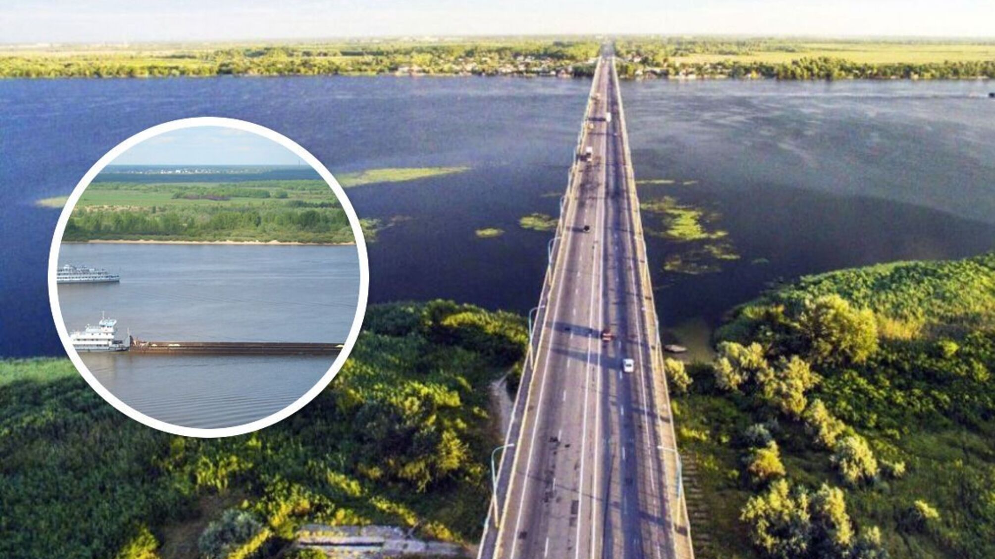 Появились спутниковые снимки барж возле Антоновского моста: переправу демонтировали частично