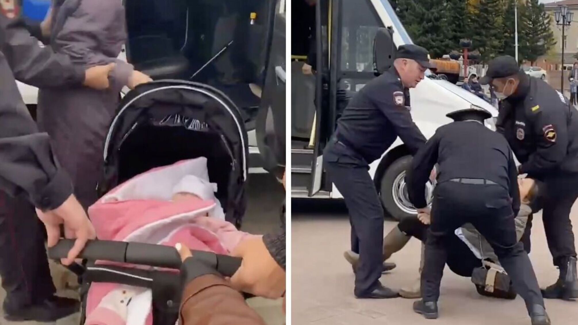 В автозаки пакували разом з дітьми: на батьківщині Шойгу жінки вийшли на мітинг проти мобілізації (відео)