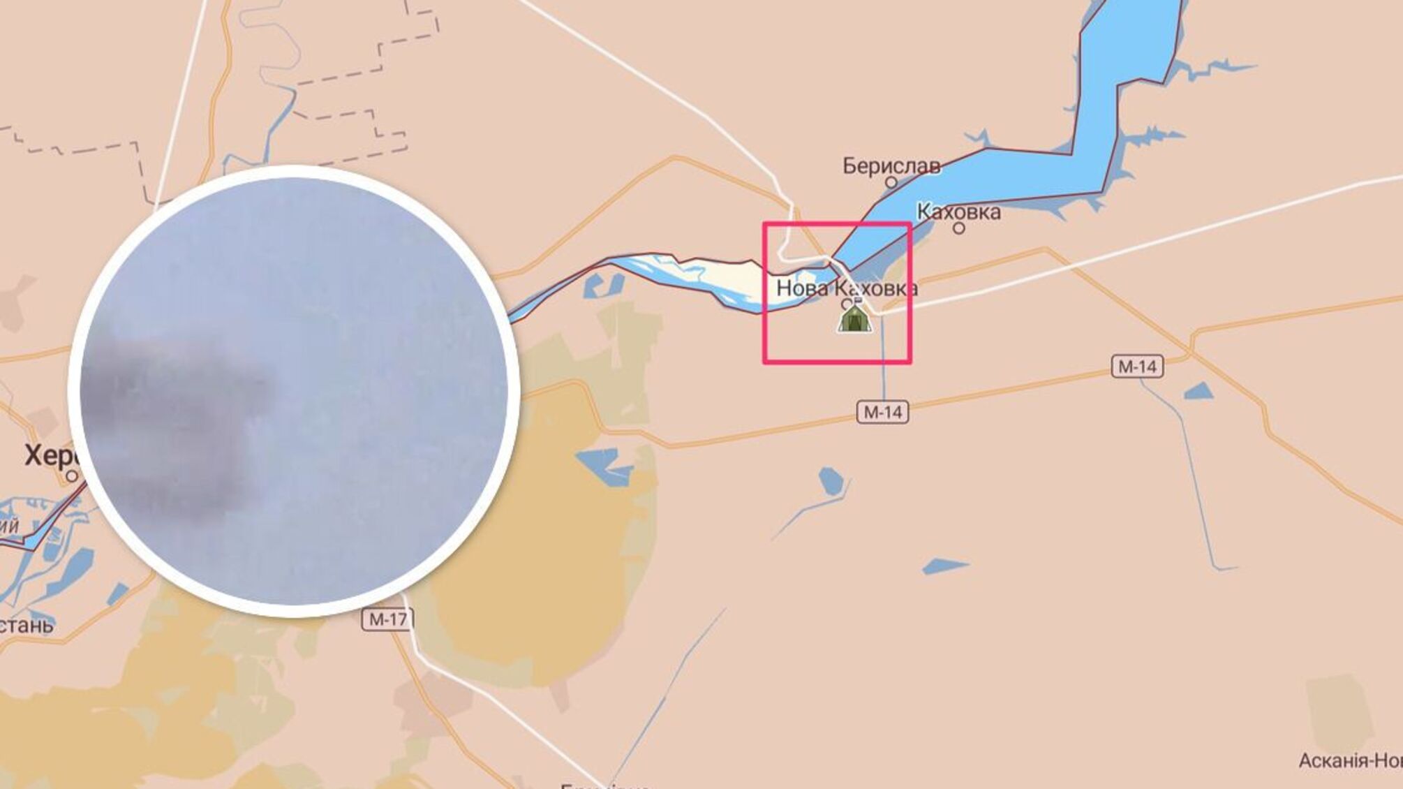 В Новой Каховке серия мощных взрывов