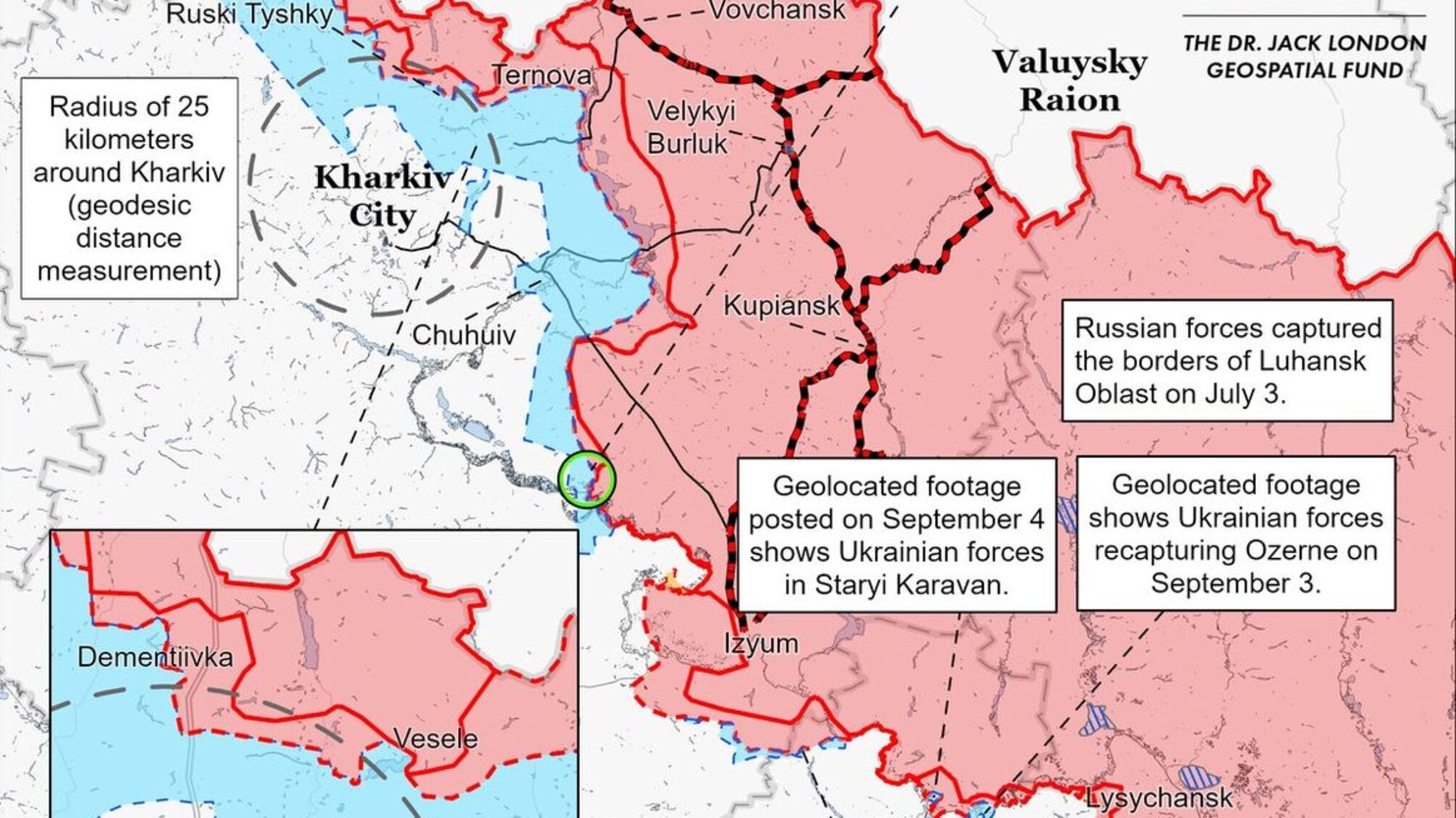 Аналітики Інституту вивчення війни (ISW) повідомляють про успішні контрнаступальні дії ЗСУ в районі Балаклії