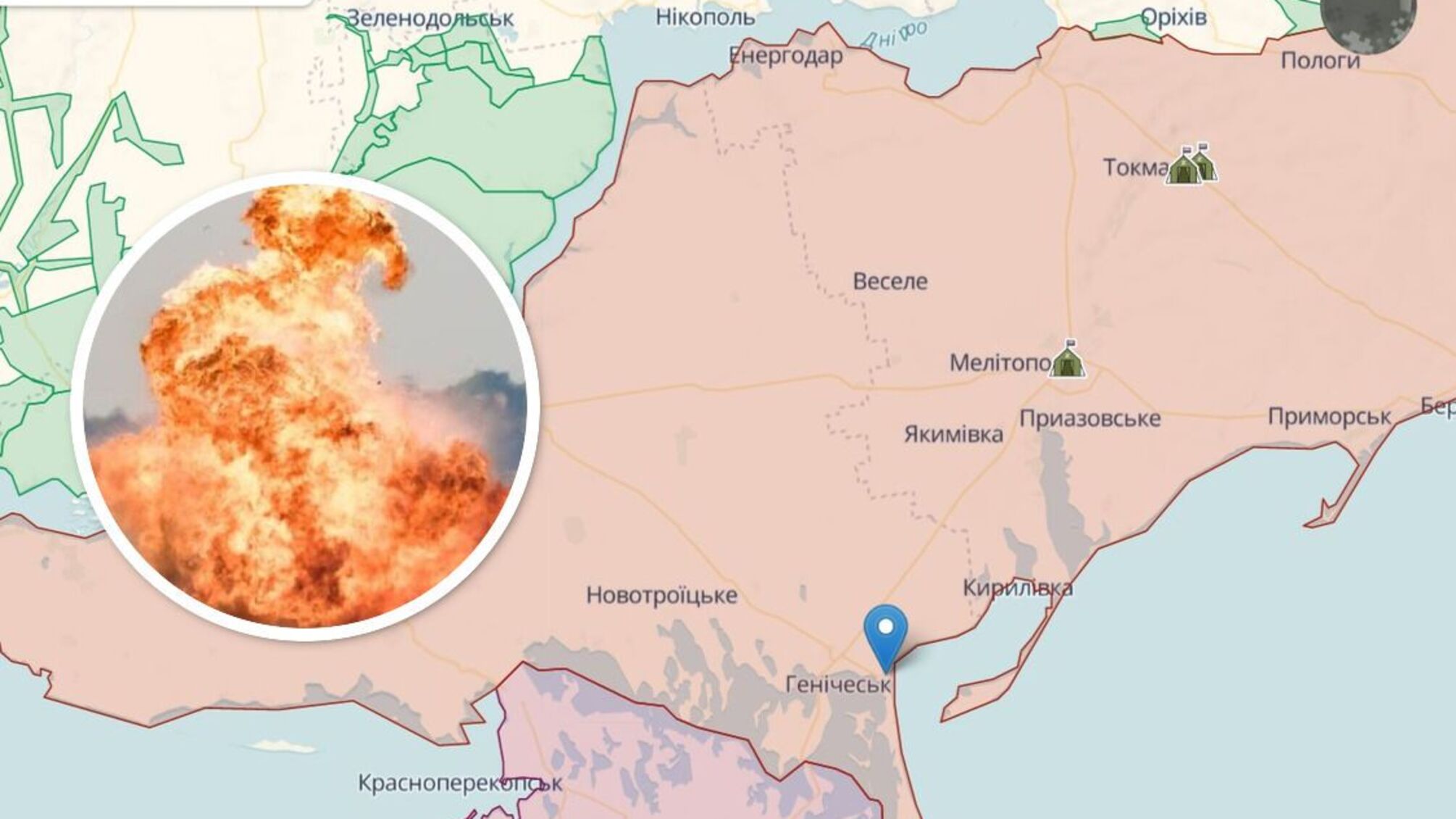 На въезде в Крым произошел еще один 'хлопок': взрывы на Арабатской стрелке