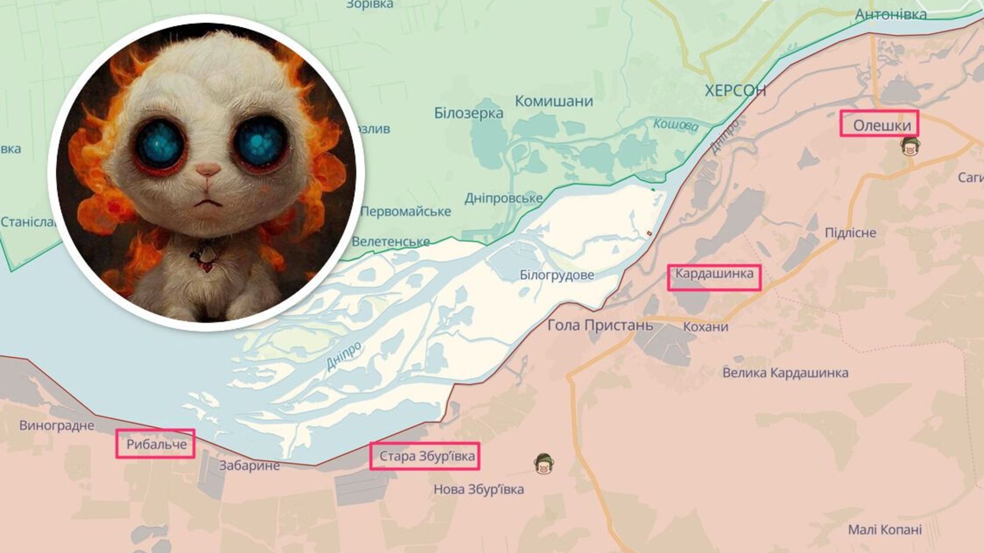 На лівому березі Дніпра на Херсонщині сталась 'бавовна'