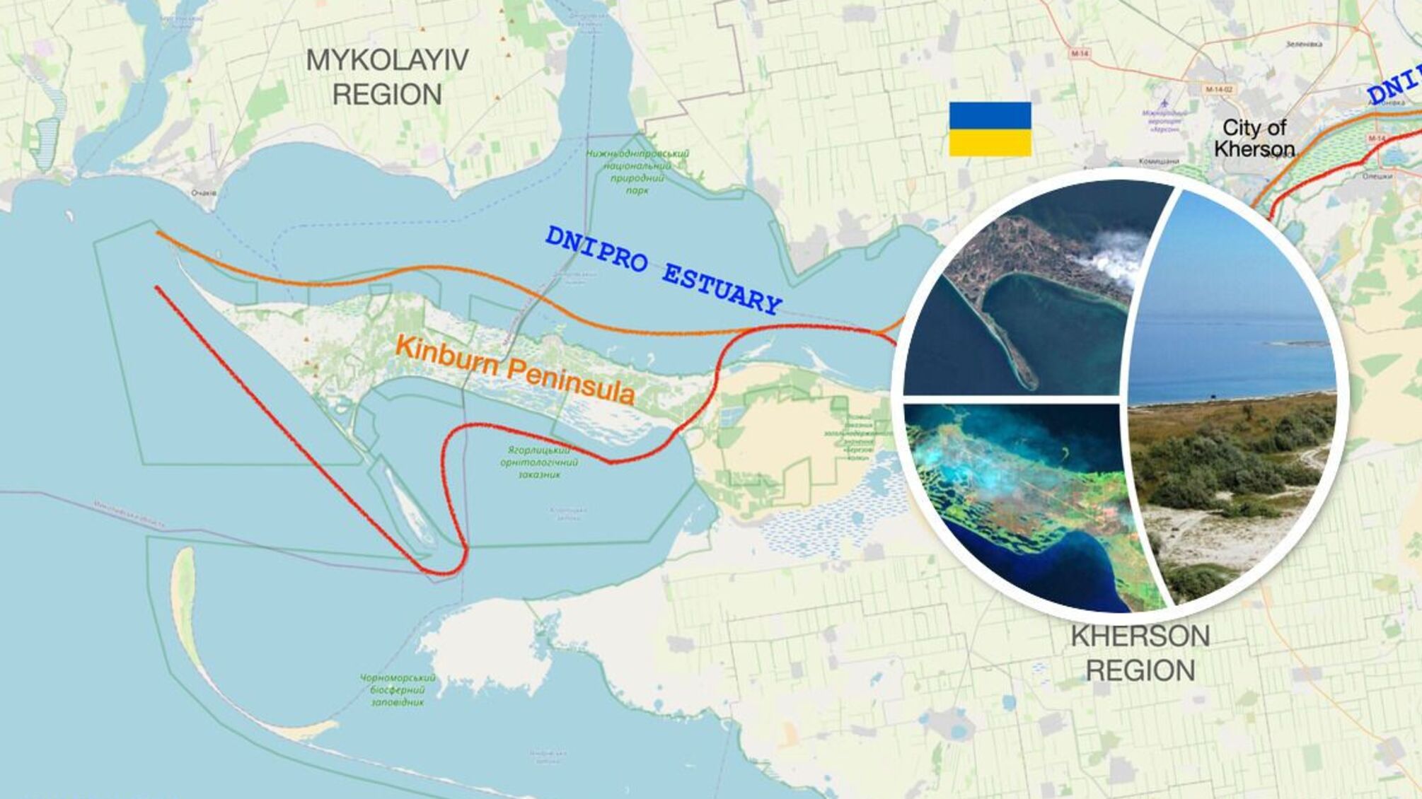Что происходит на Кинбурнской косе и в плавнях Днепра