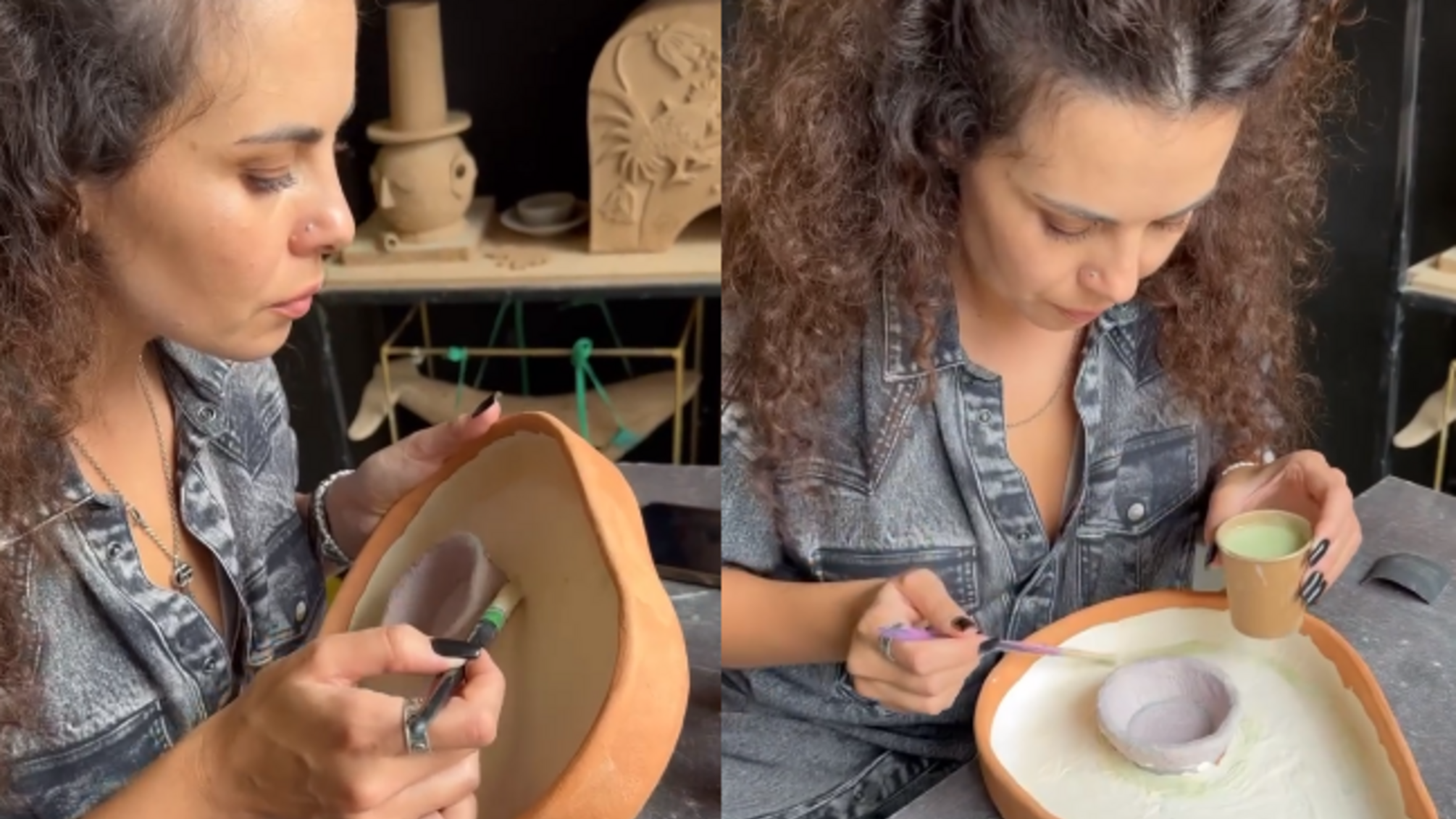 Настя Каменских проявила свой талант в керамике