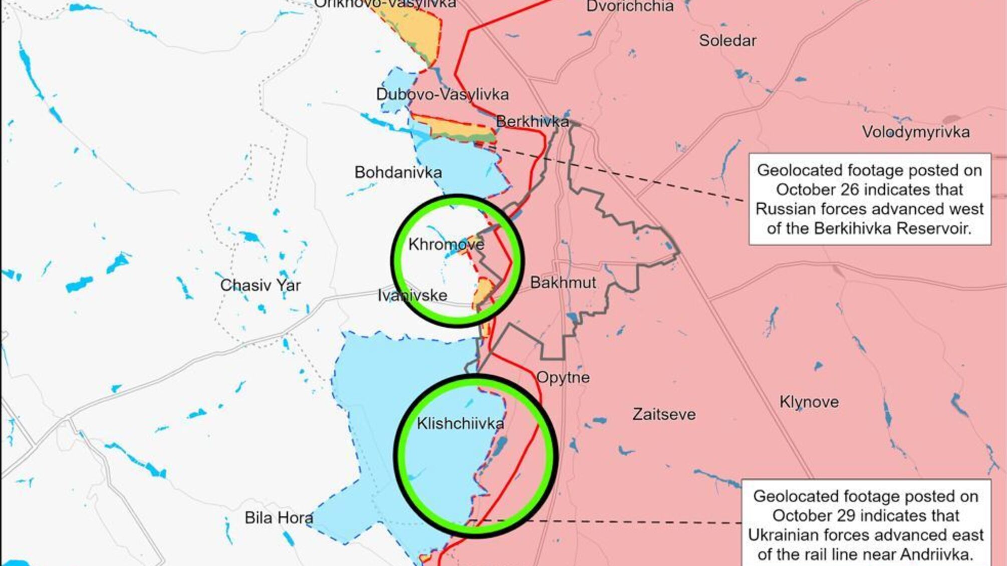 Россияне перешли к активным действиям вблизи Бахмута, а ВСУ продвинулись к югу от Андреевки, - Сырский и ISW