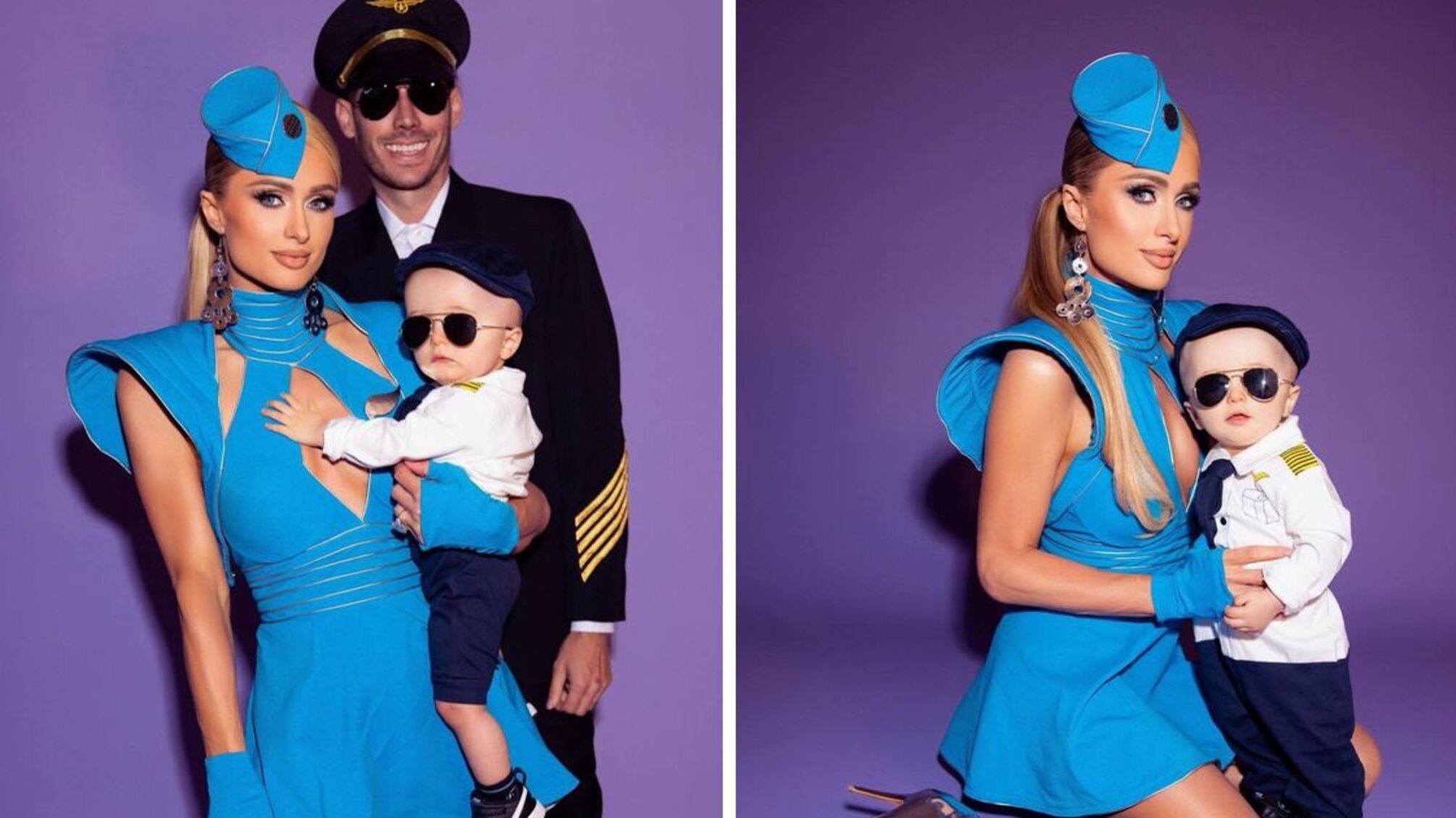 Пэрис Хилтон с сыном костюмы на Хэллоуин