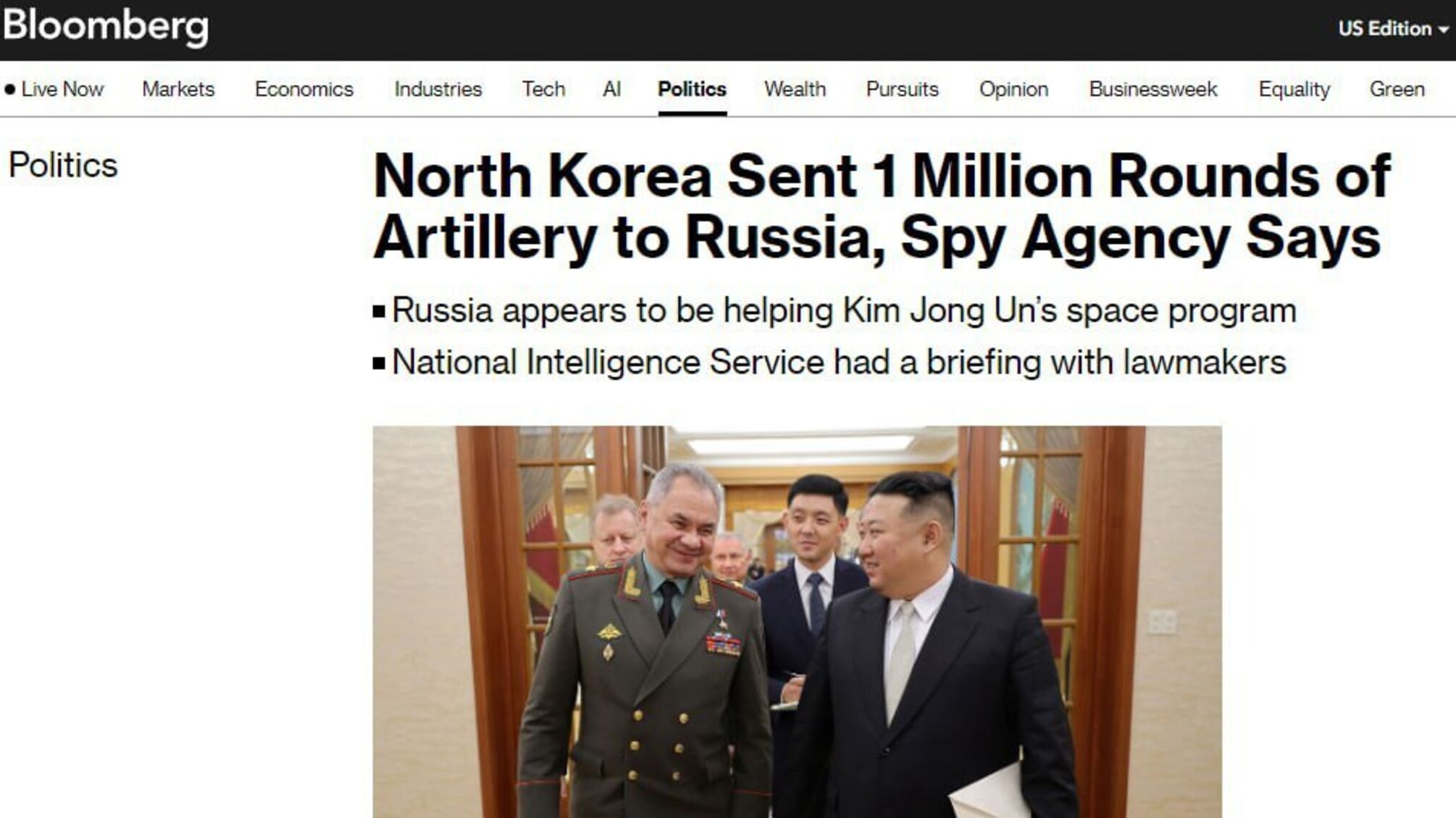 Северная Корея отправила в Россию уже 1 миллион артиллерийских снарядов - Bloomberg