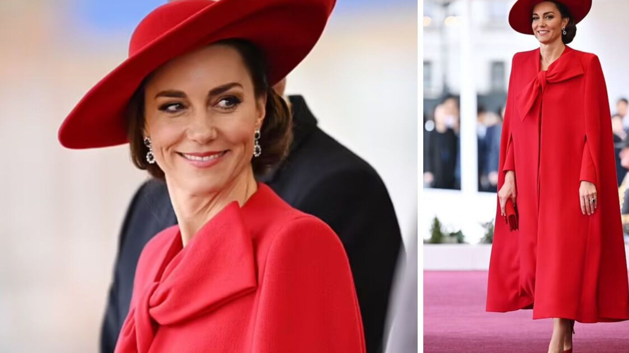 Кейт Мідлтон 'засвітила' червону сукню-пальто на зустрічі з президентом Південної Кореї