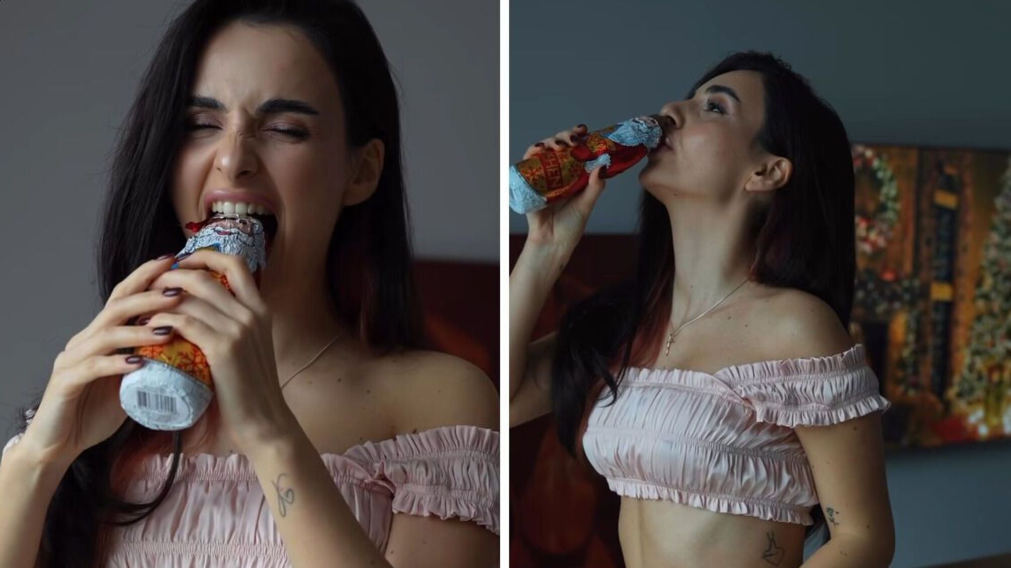 Анна трінчер в домашньому одязі