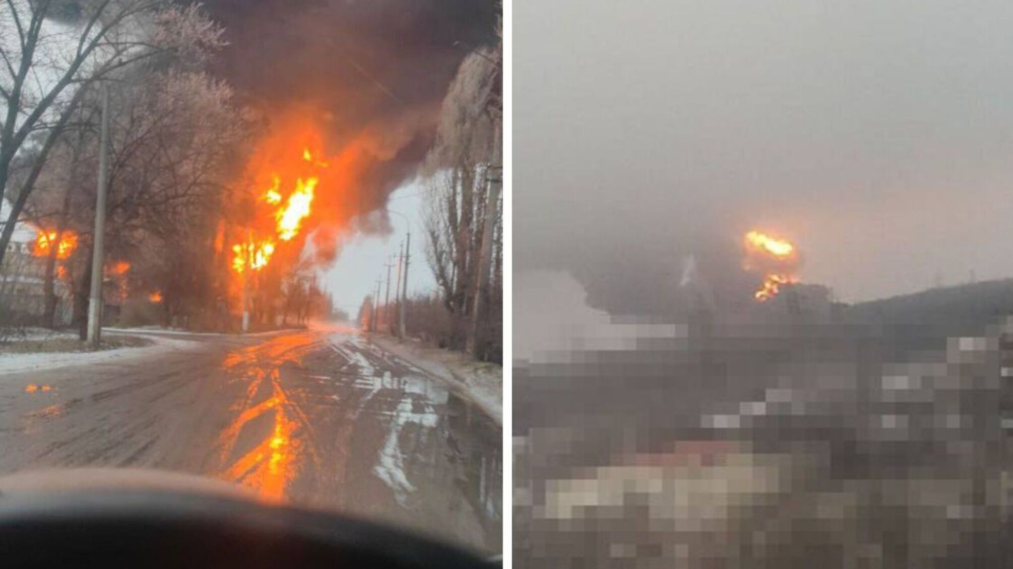 В окупованій Макіївці, після прильоту, ймовірно загорілася нафтобаза (відео)