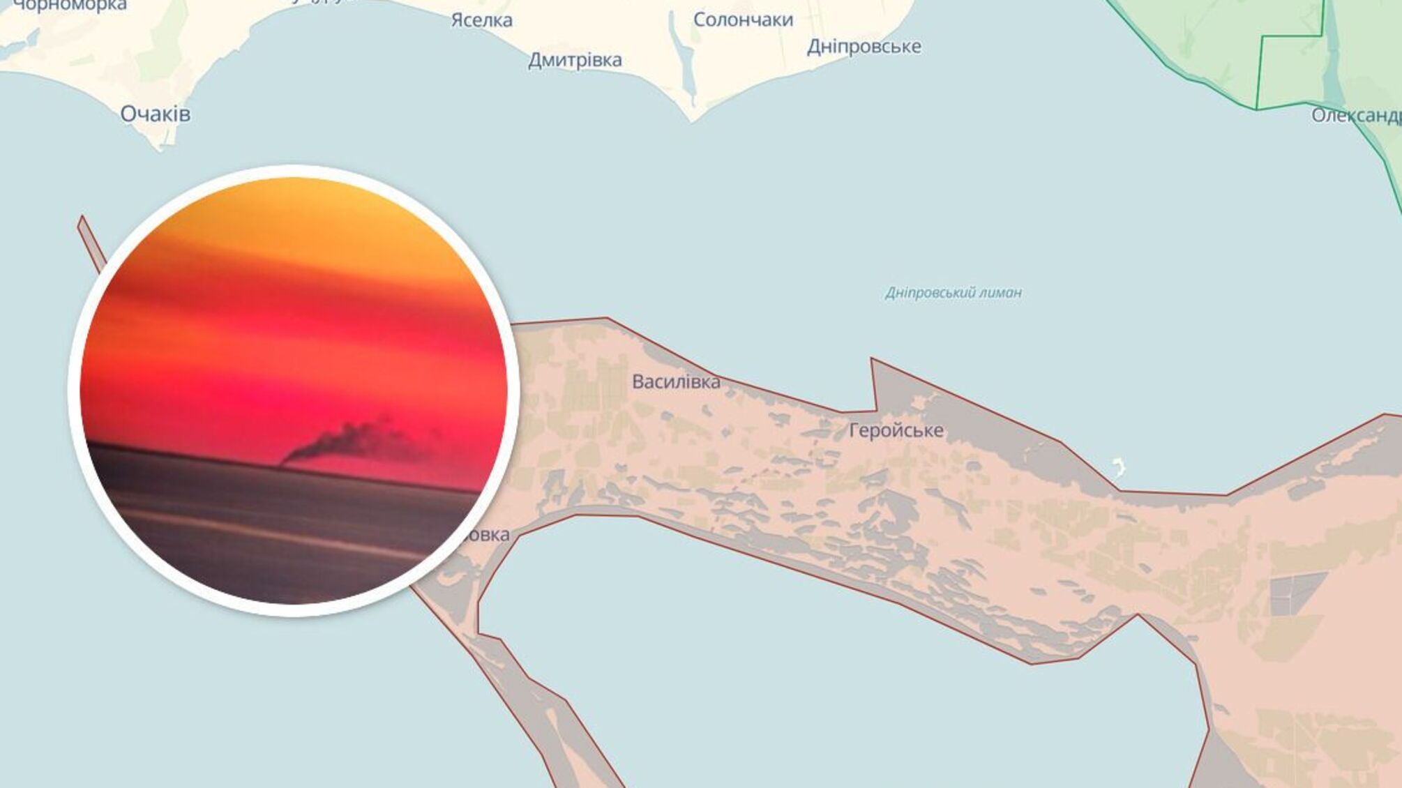 Над Кинбурнской косой – дым: местные источники сообщают о прилете по огневой точке рф