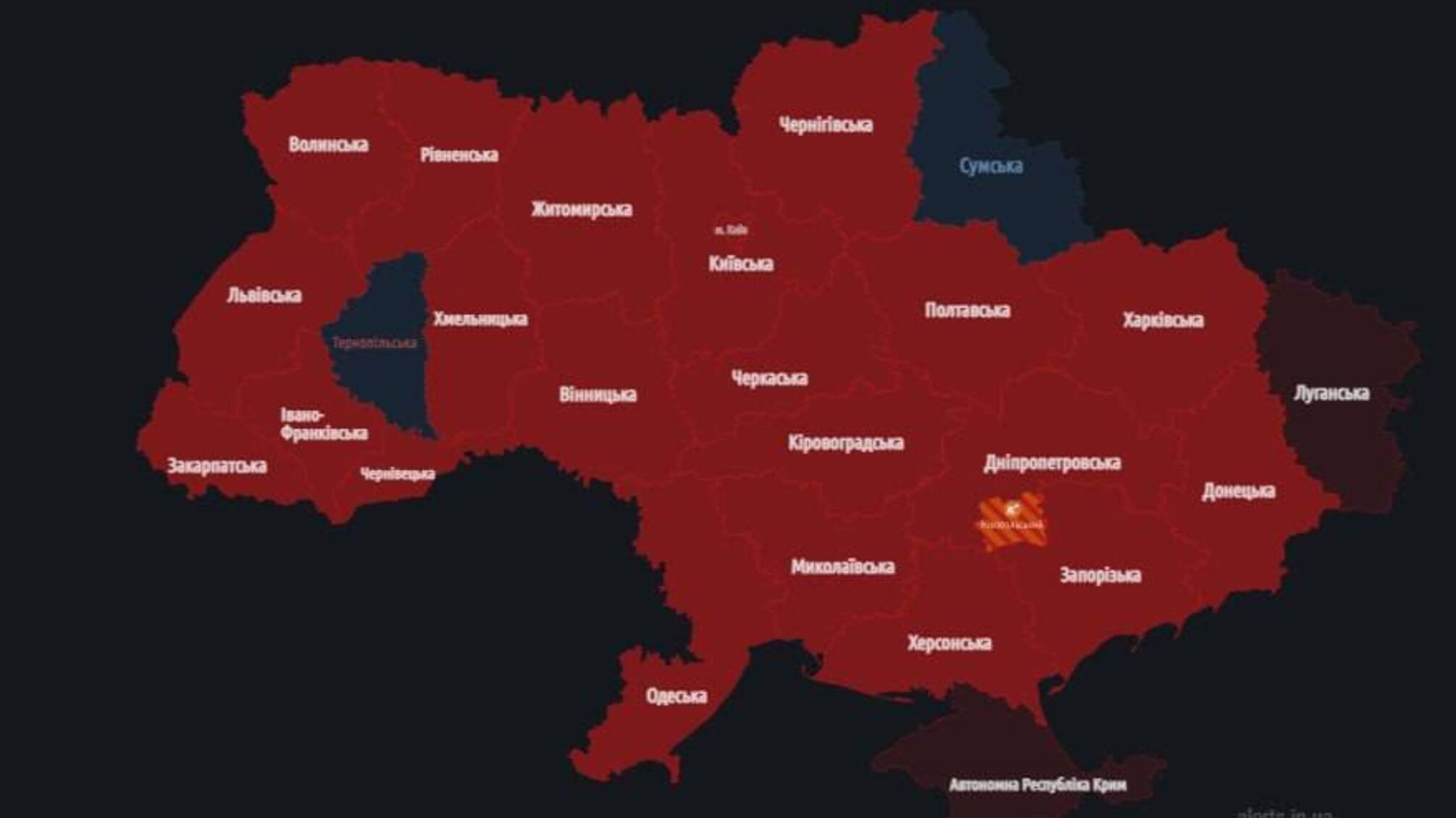 По всей Украине объявили воздушную тревогу