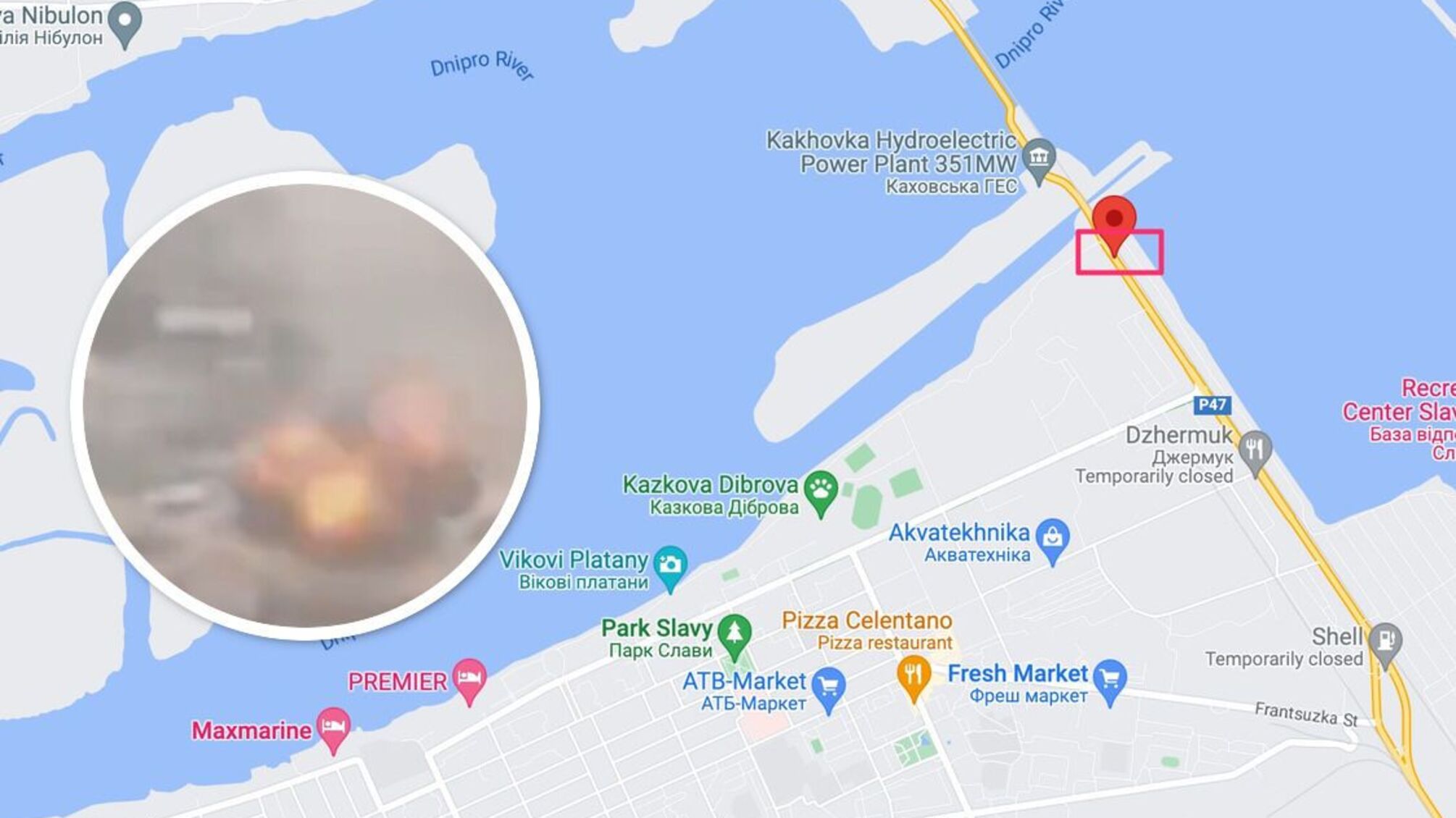 Дрон 126-й бригады взорвал вражеский блокпост на подъезде к Каховской ГЭС