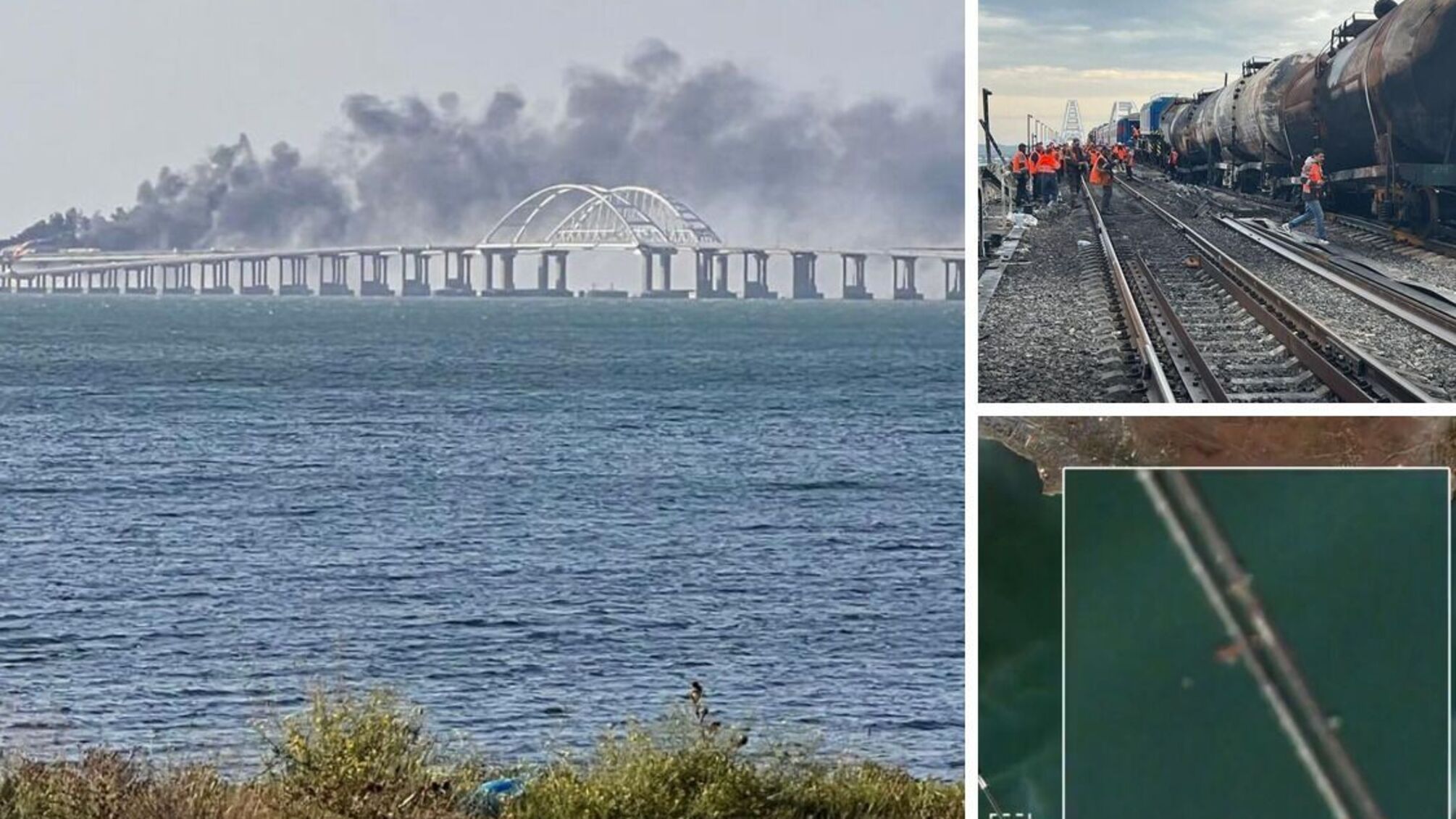 Кримський міст – досі в стані ремонту: окупанти намагаються полагодити залізницю (знімки)