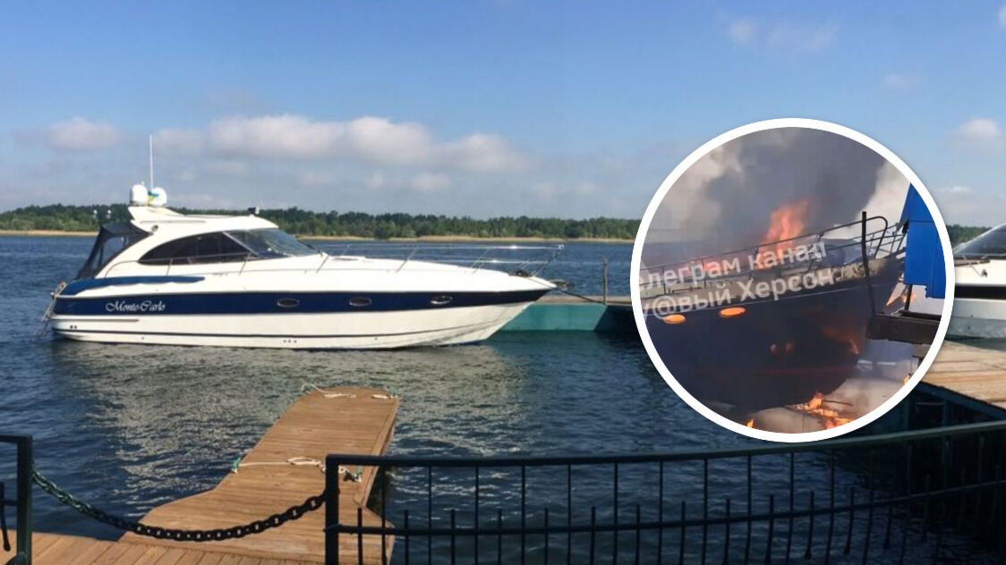 Яхт-клуб в Новой Каховке внезапно сгорел