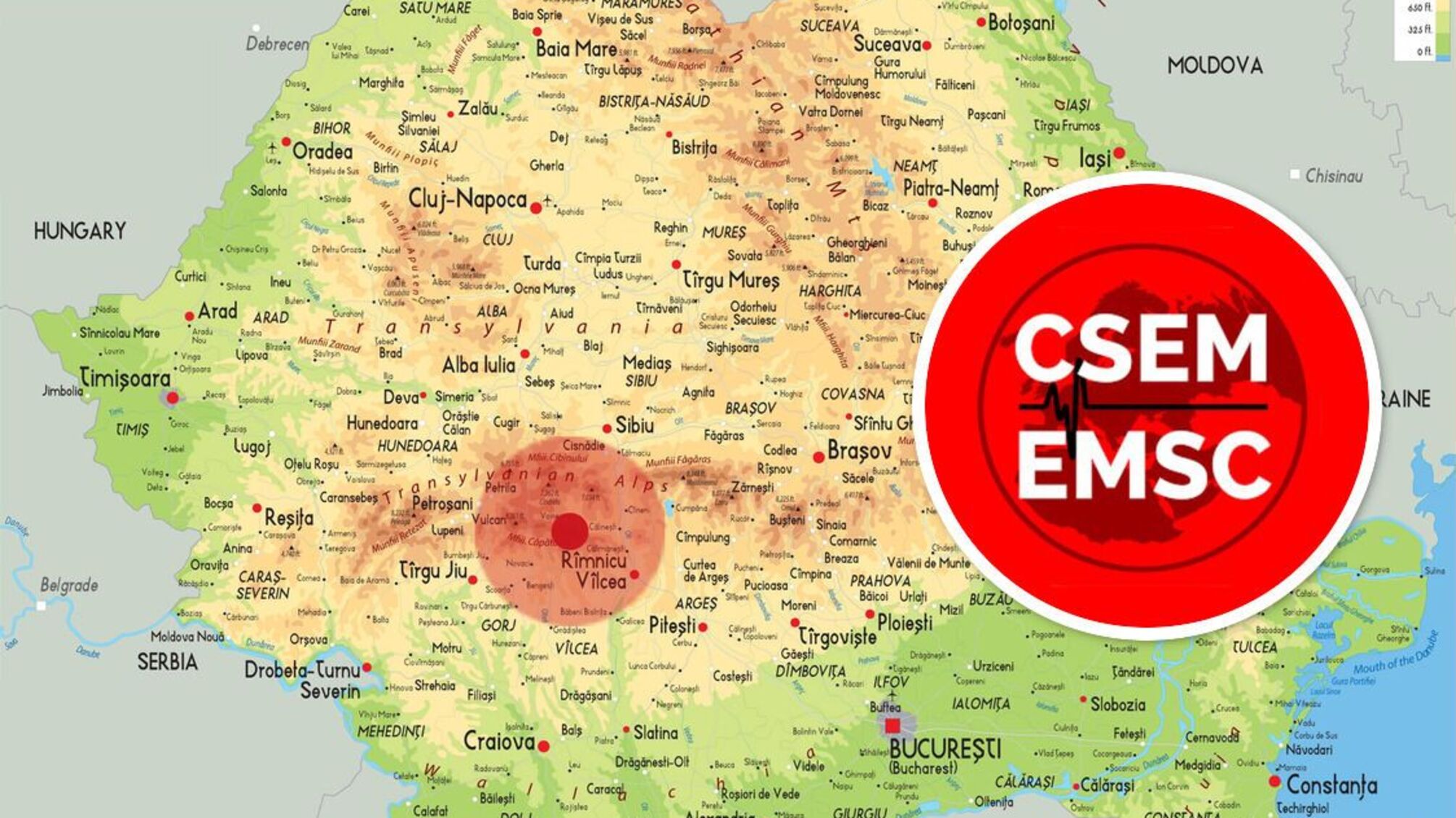 Эпицентр землетрясения в Румынии