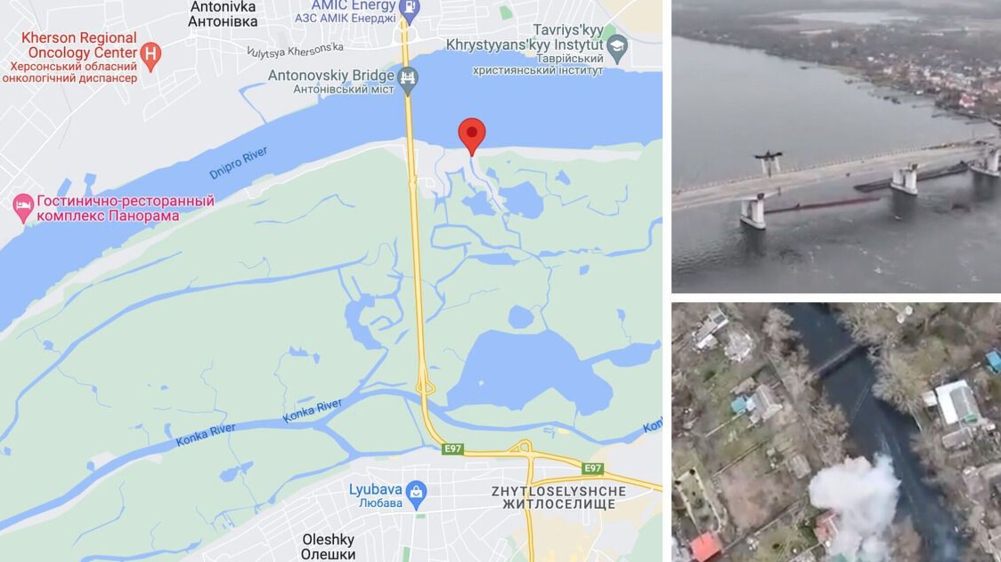 Російску базу і міномет 'накрили' на дачах біля Антонівського мосту