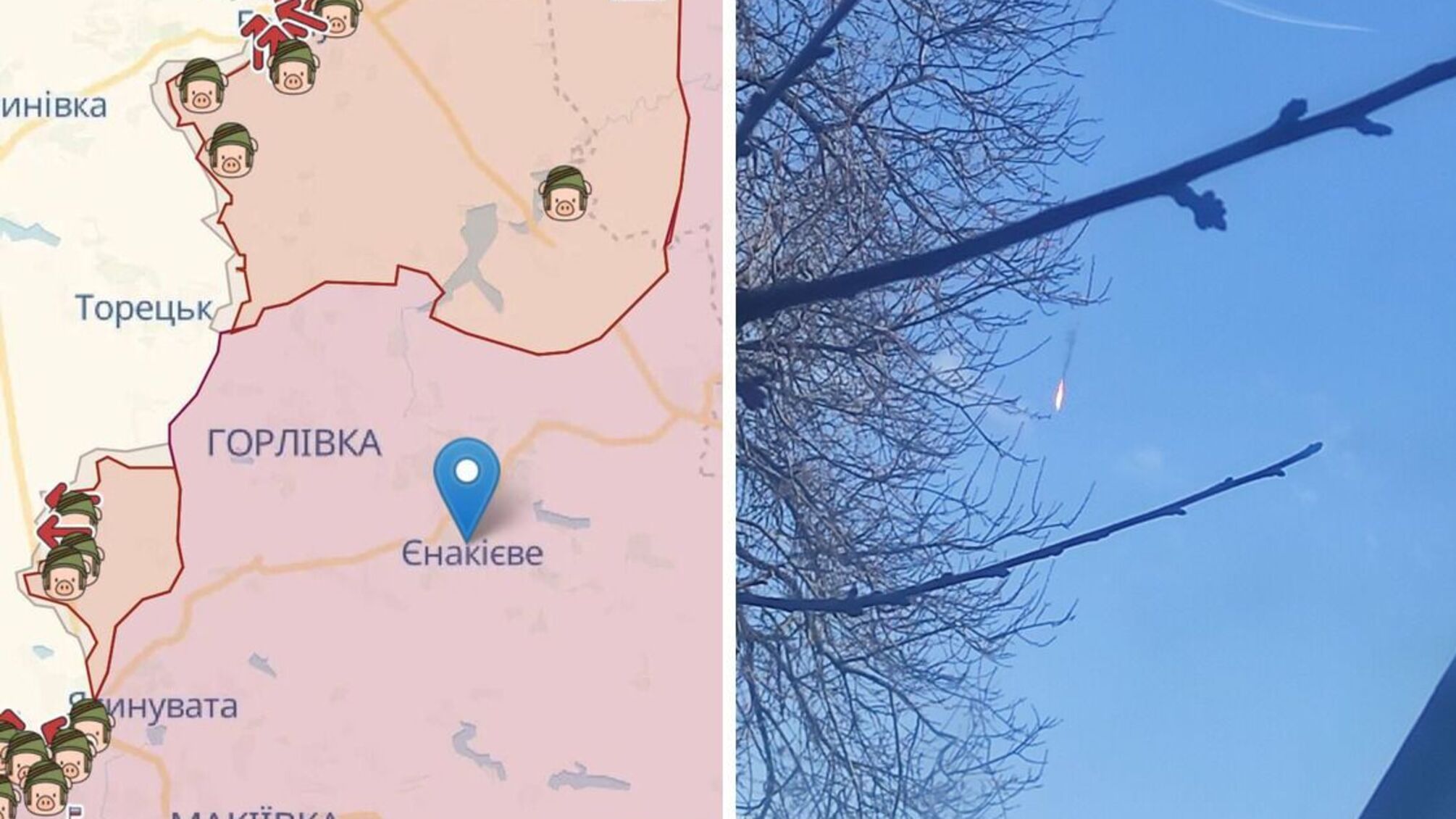В оккупированном Енакиево сбит российский истребитель-бомбардировщик Су-34 фото