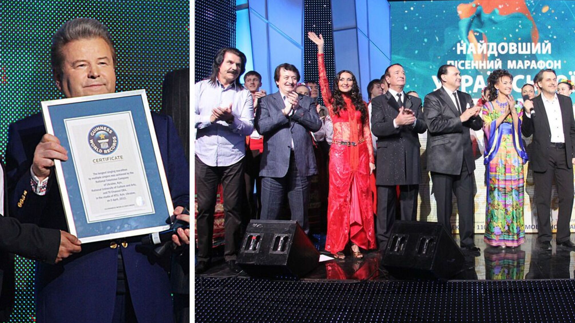 Михаил Поплавский - с документом, удостоверяющим рекорд Книги Гиннеса