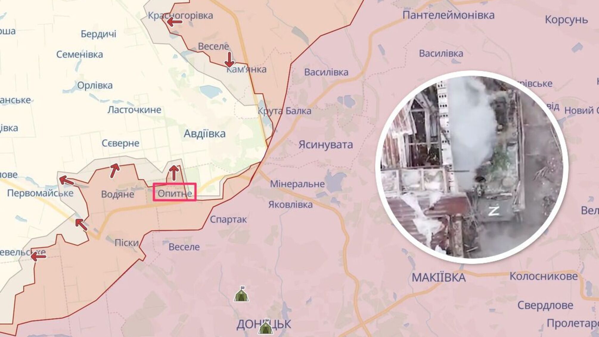 Вражескую технику 'накрыли' в Опытном под Авдеевкой