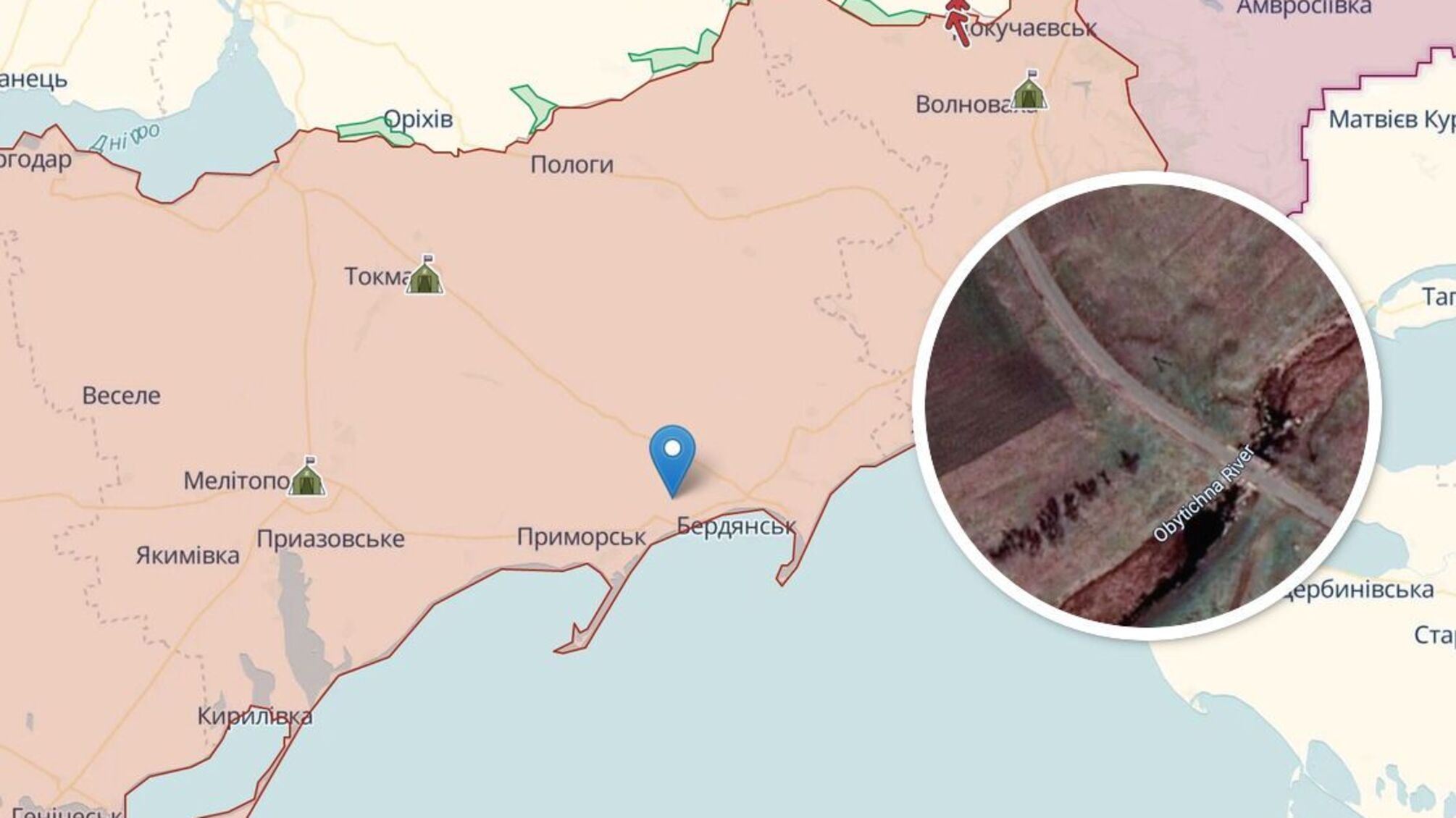 На оккупированной территории Запорожской области 'упал' мост