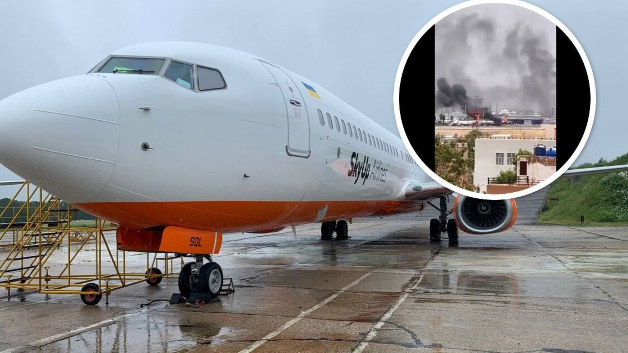 В Судане загорелся украинский пассажирский самолет компании SkyUp – что известно (видео)