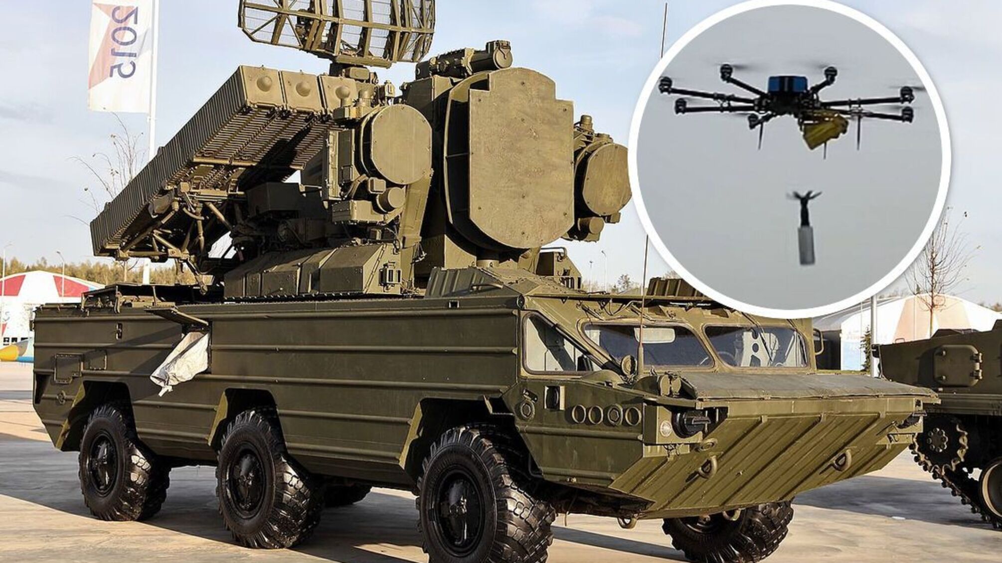 ЗРК 'Оса' армії рф - і дрон, який її знищив