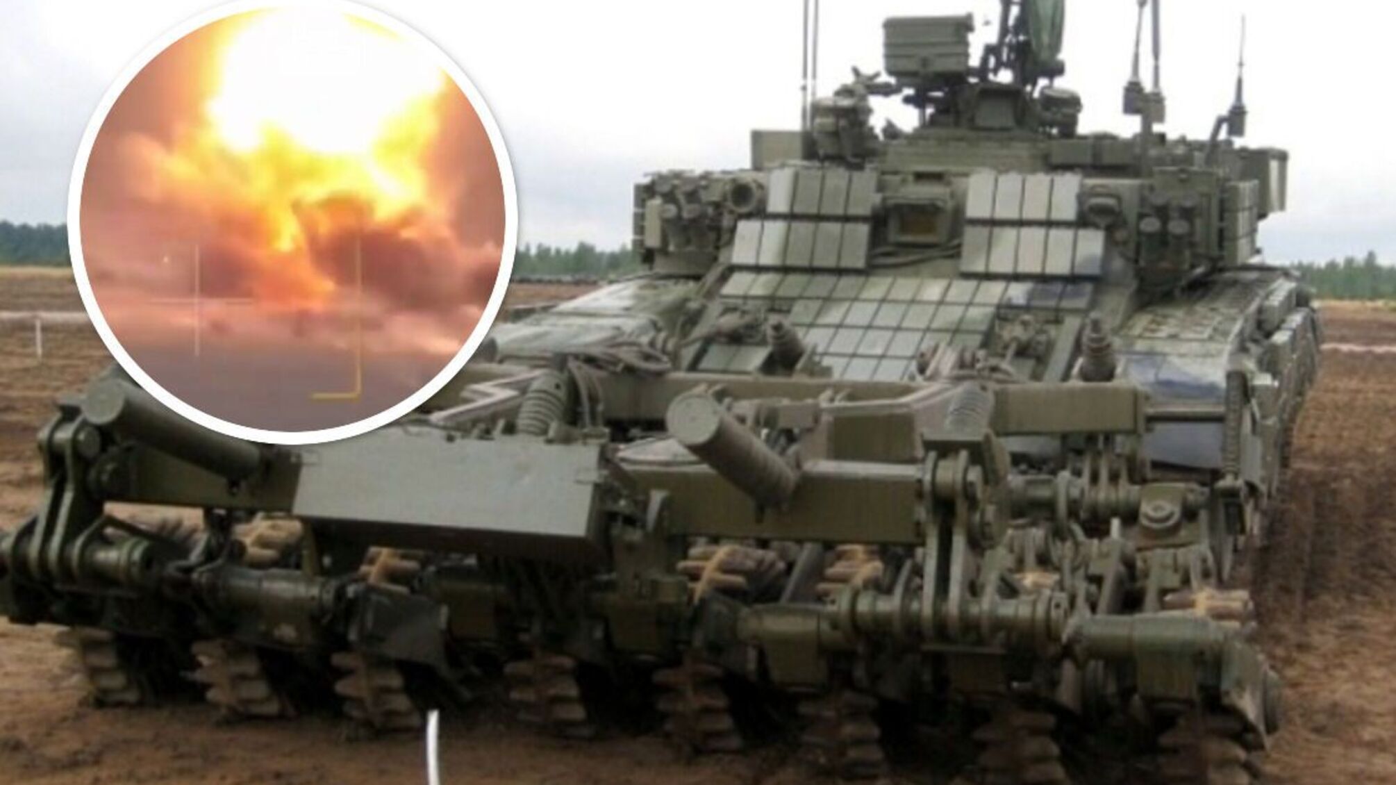 Марьинка: ВСУ попали в танк Т-90 с тралом, который обезвреживал подходы к украинским позициям - видео