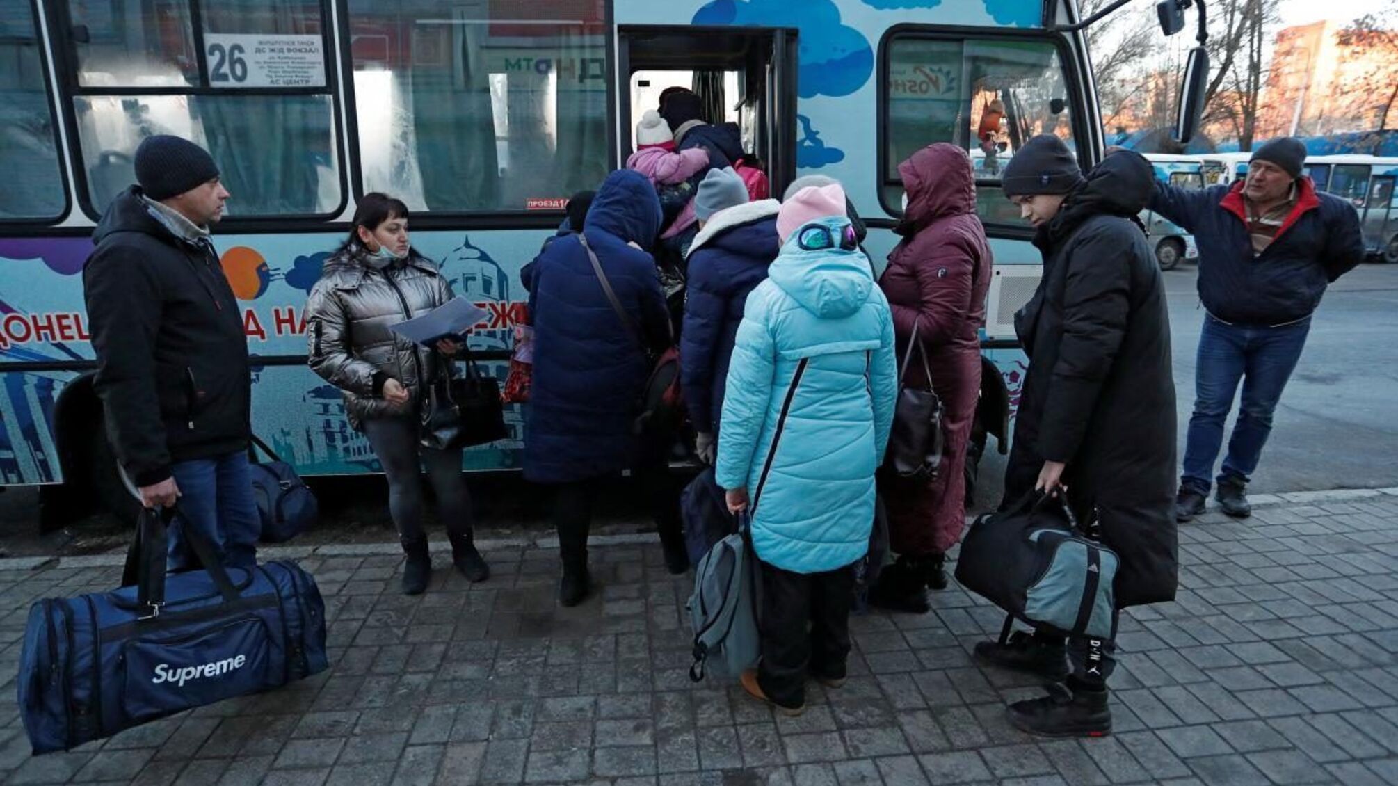 Эвакуация жителей Донецка. Февраль, 2022