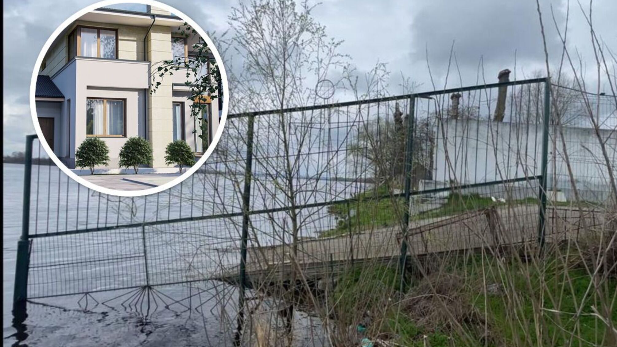 Днепр – для людей: под Киевом застройщик элитных коттеджей перекрывает обществу доступ к воде (фото)