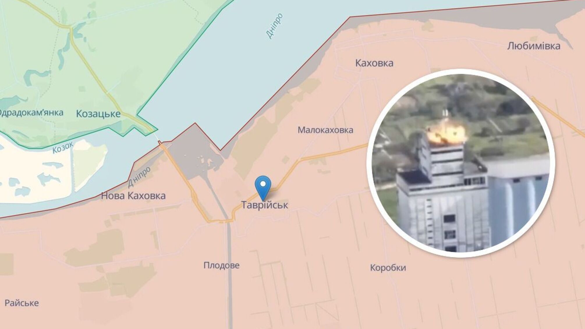 ВСУ уничтожили российскую РЭБ на крыше элеватора в 6 км от Каховского моста (видео)