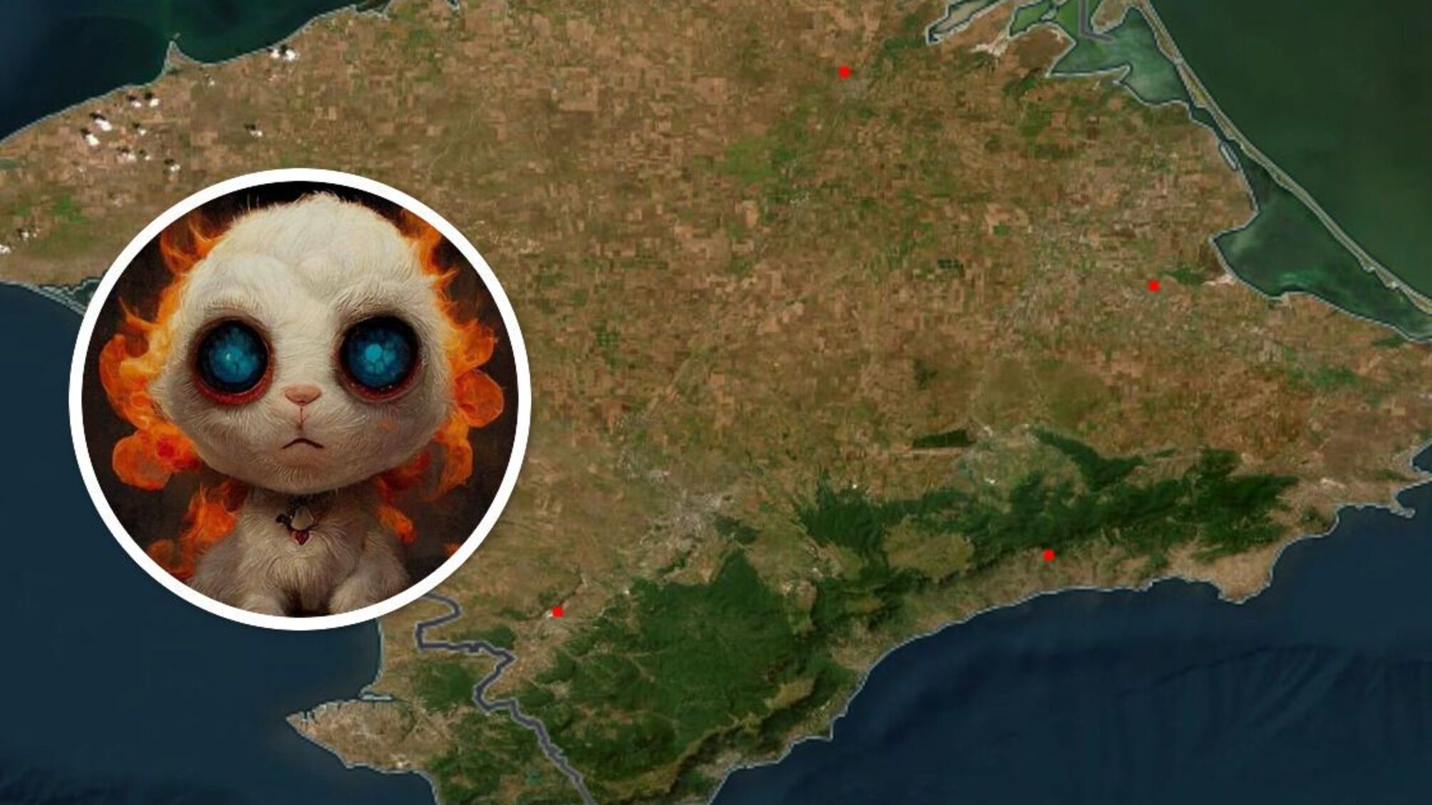 В Крыму ночью звучали взрывы: спутник NASA зафиксировал пожары в промзоне и на аэродроме (снимки)