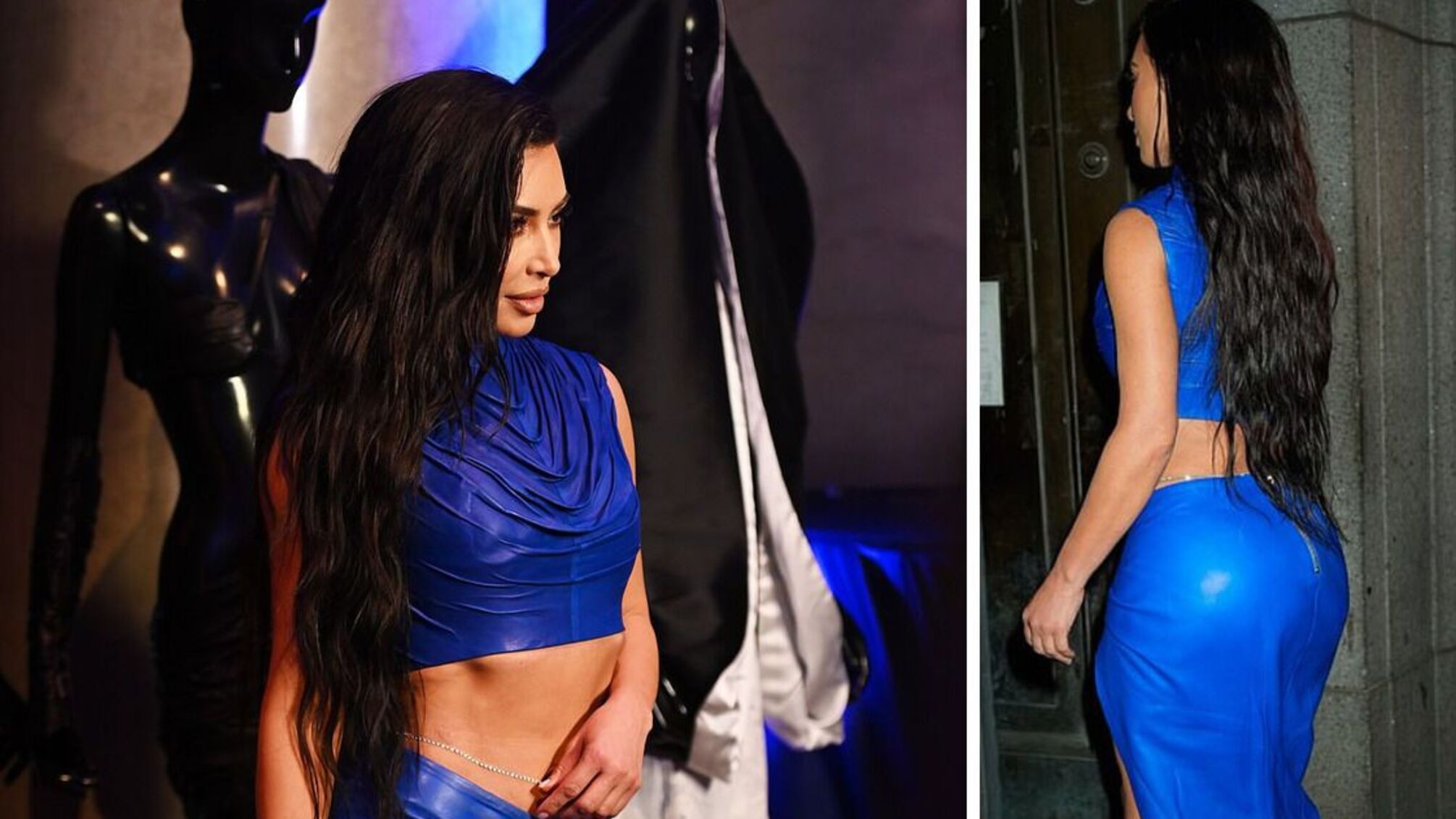 Дієта Кім Кардашьян: зірка показала спокусливі форми у кобальтово-синьому вбранні
