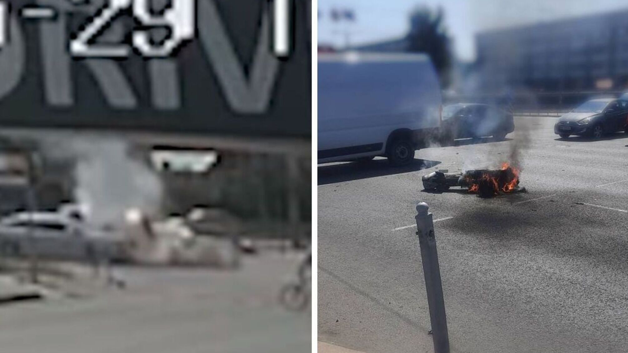 У Києві уламок ракети ледь не влучив у пасажирську маршрутку