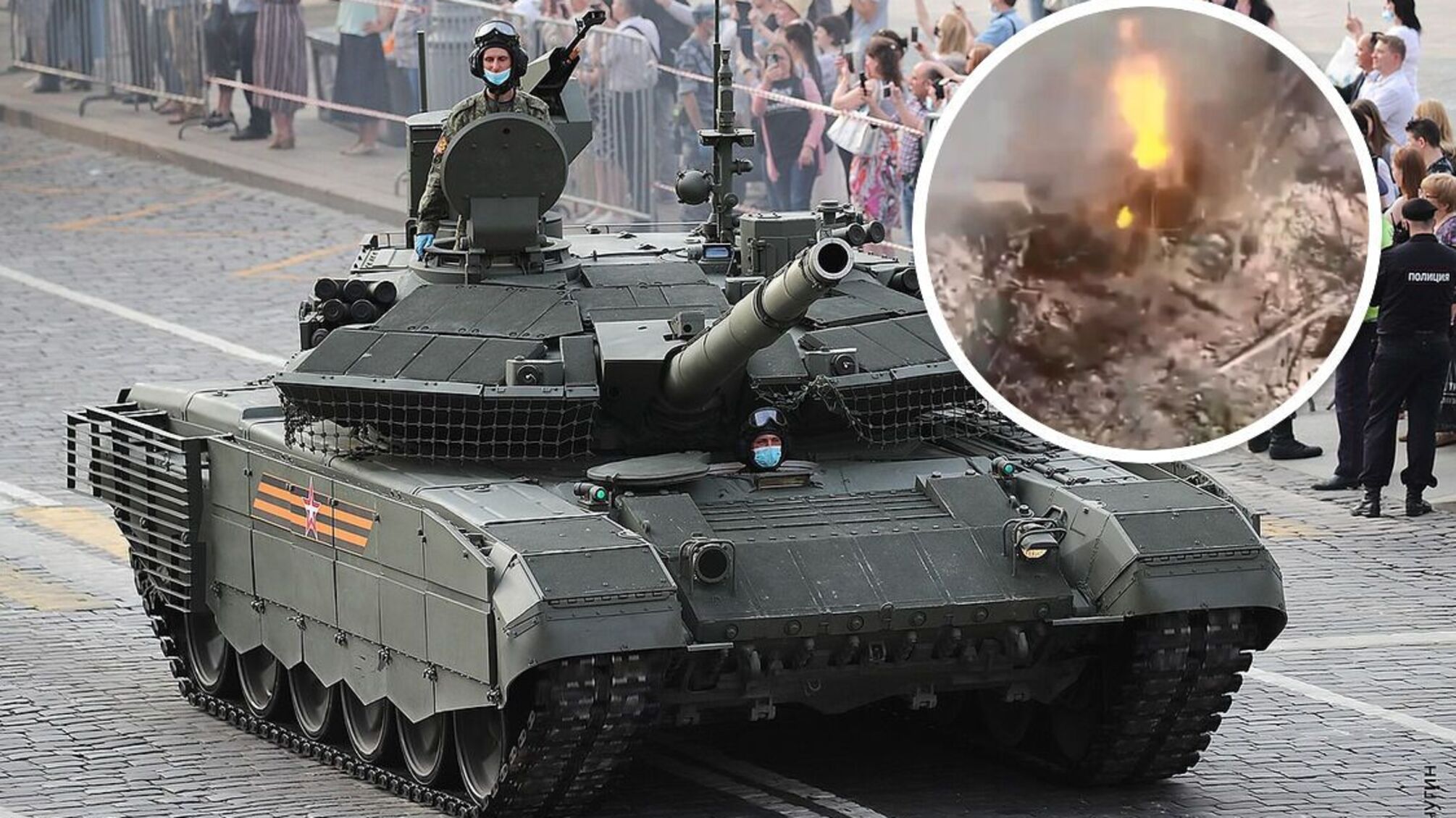 В Бахмуте ВСУ попали в танк Т-90 армии рф: от гранаты Ф-1 началась детонация (видео)