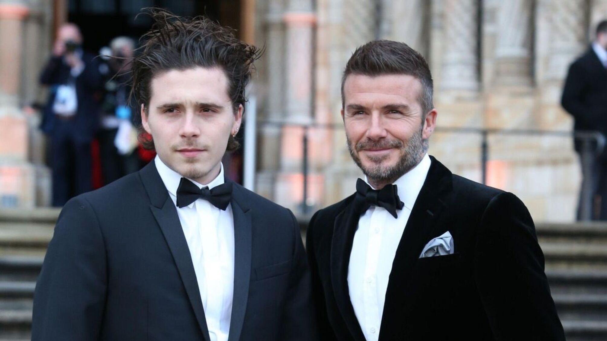 Дэвид Бекхэм с сыном Бруклином