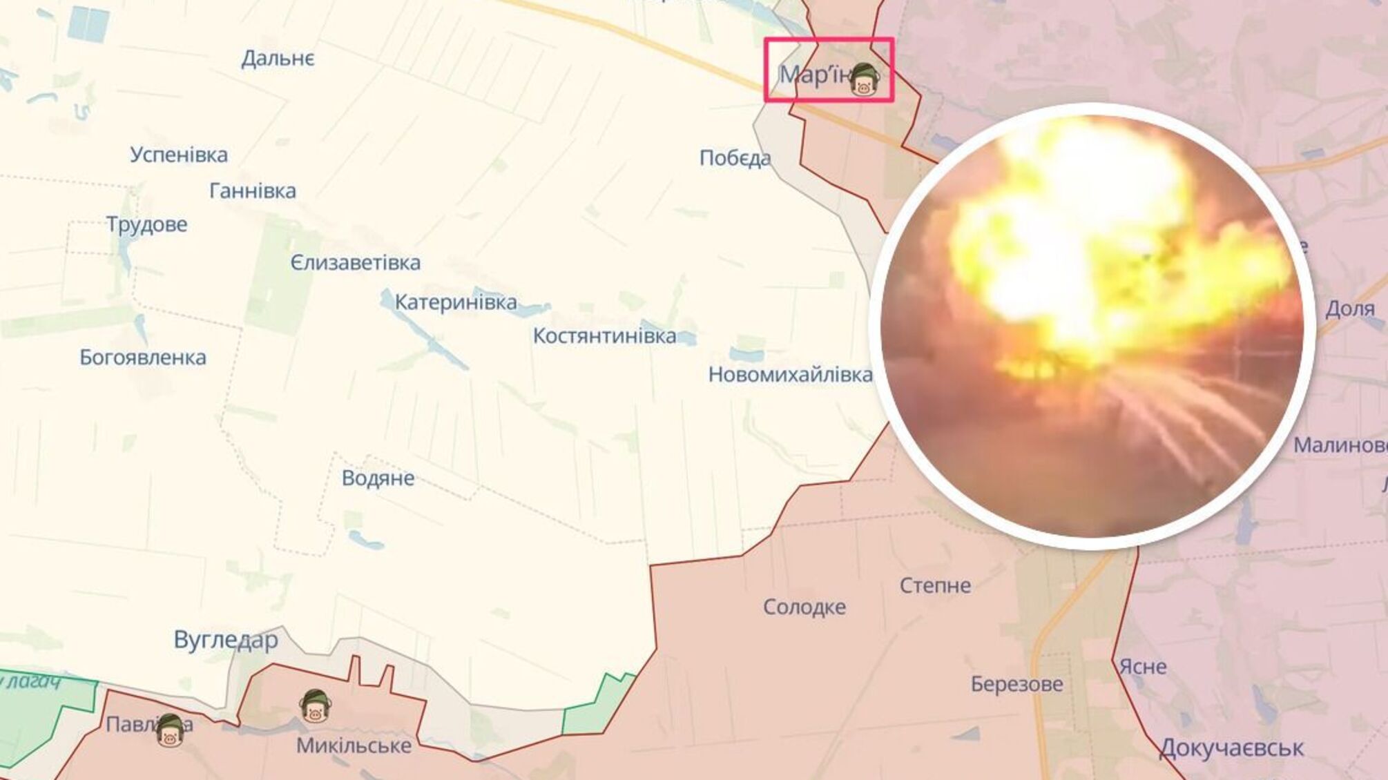 Під Мар'їнкою ЗСУ знищили російський танк-шахід, наповнений вибухівкою (відео)