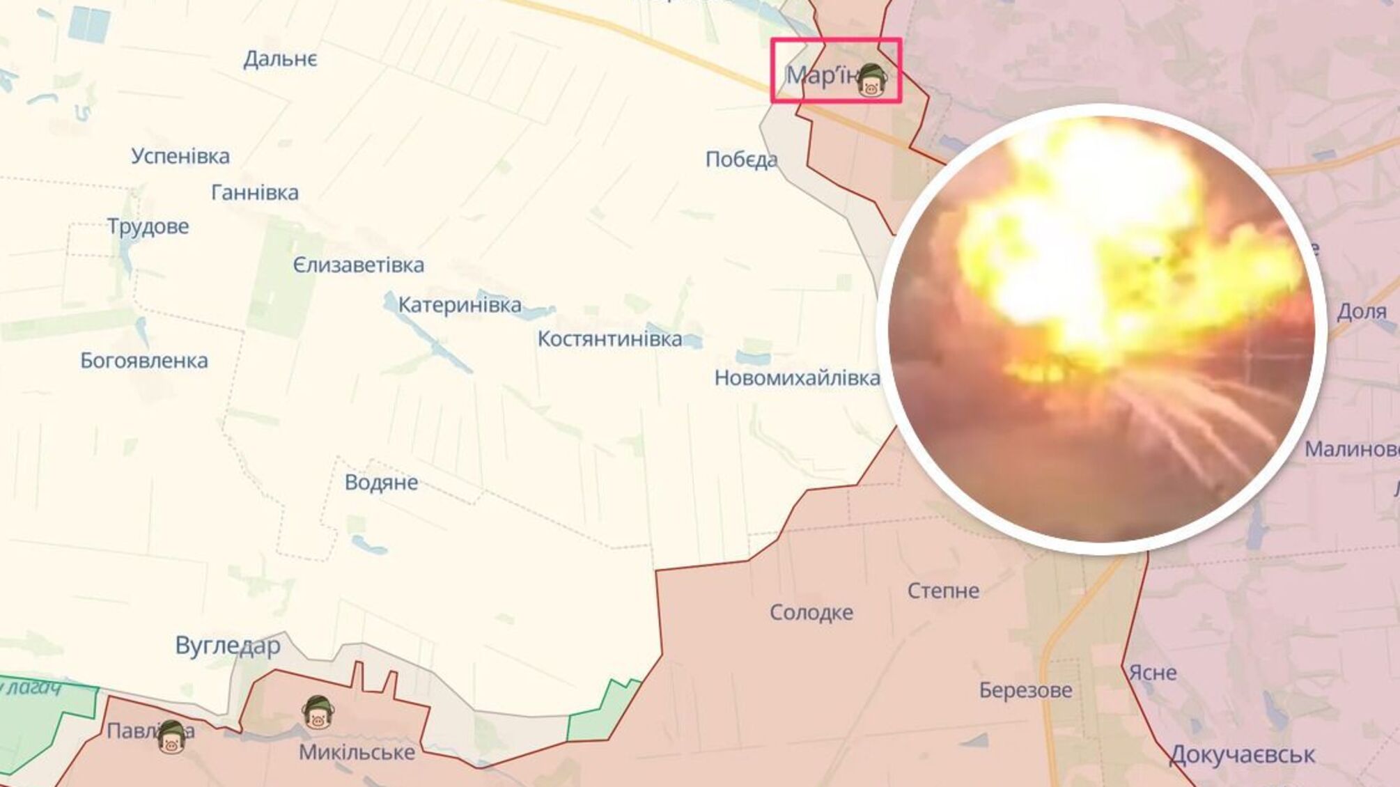 Під Мар'їнкою знищено танк-камікадзе росіян