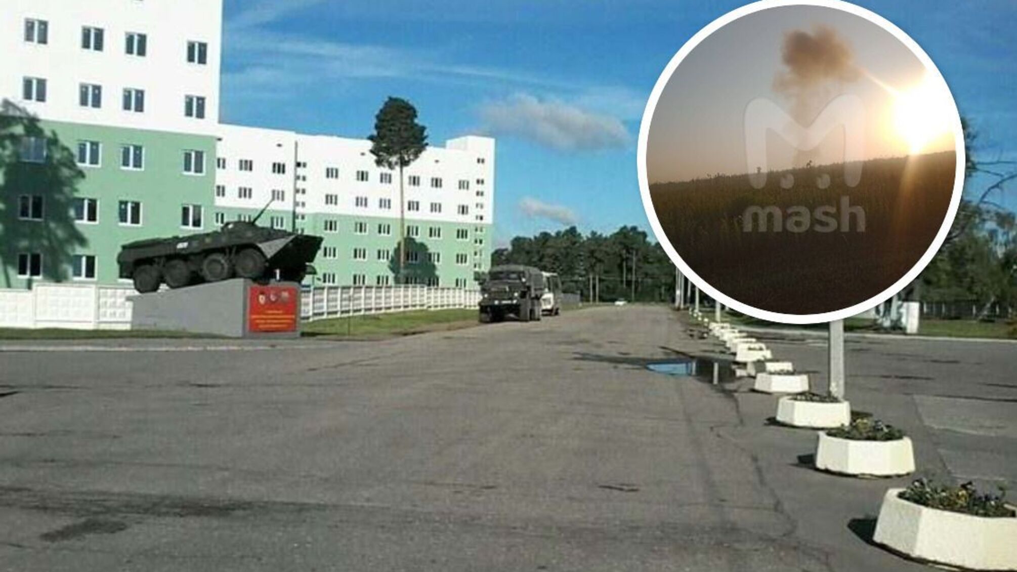 Двор воинской части 31135 в селе Калининцы, где базируется Таманская дивизия