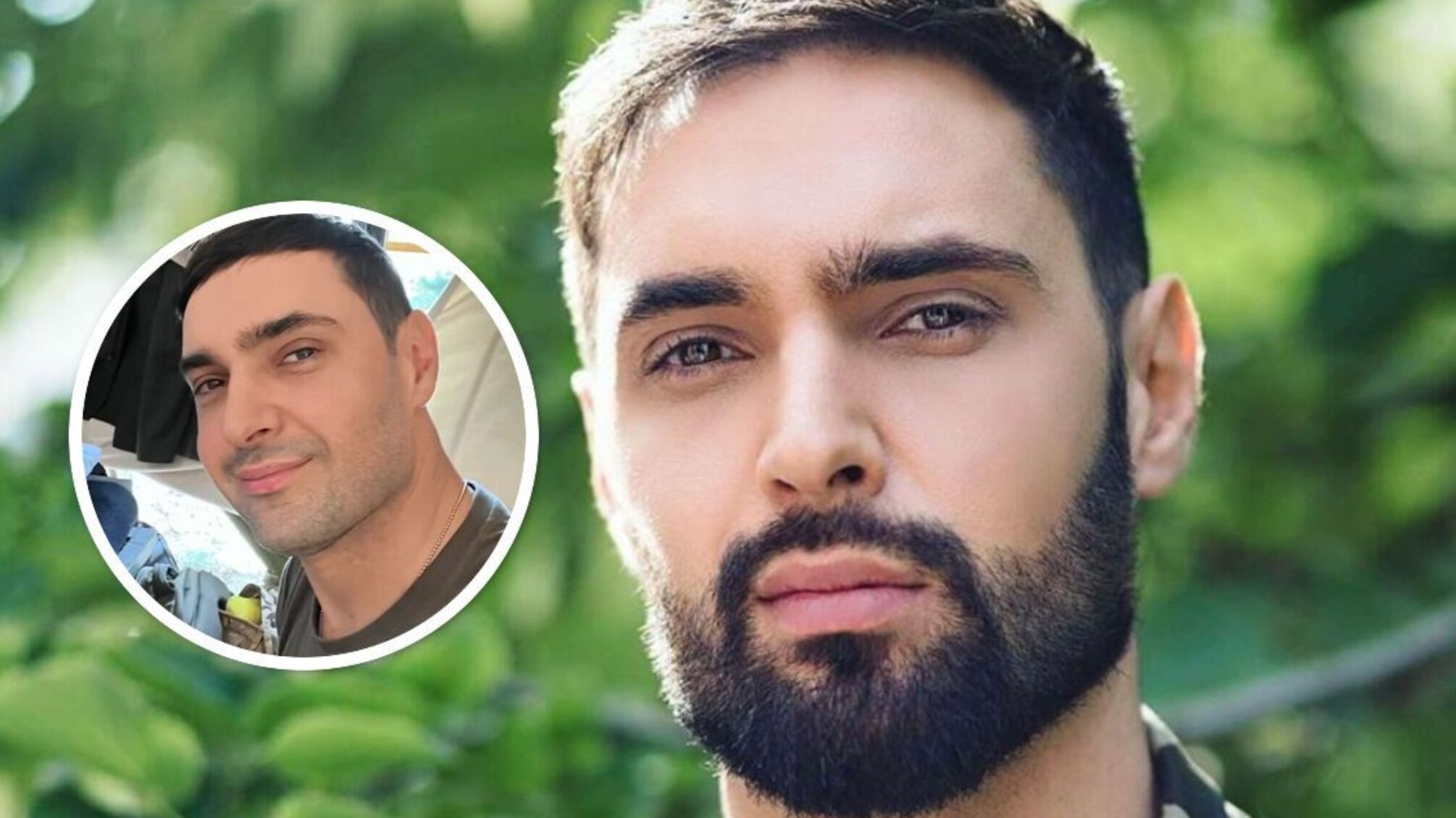 Віталій Козловський - до та іпсля гоління під сосною