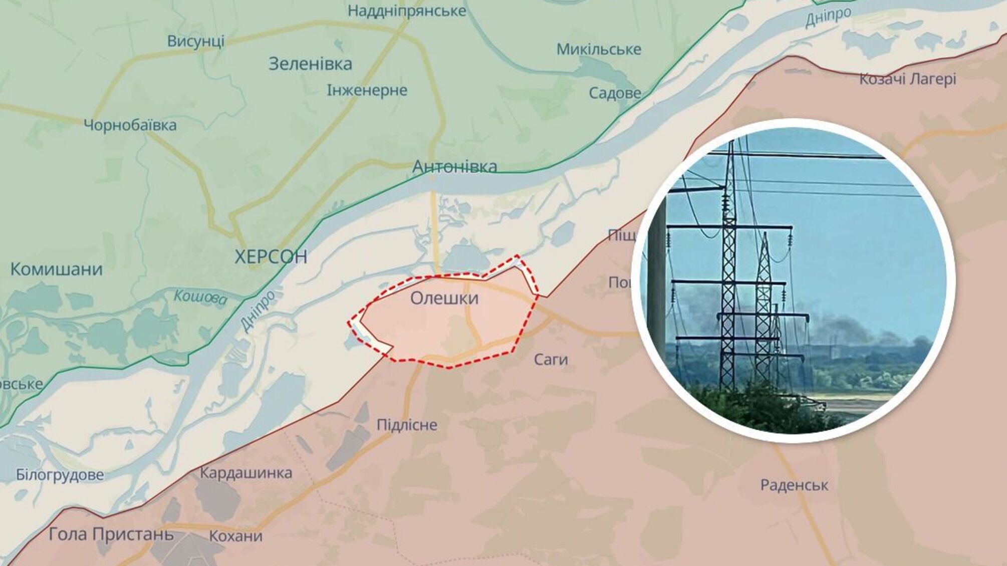 В районе оккупированных Олешек напротив Херсона - 'хлопок'